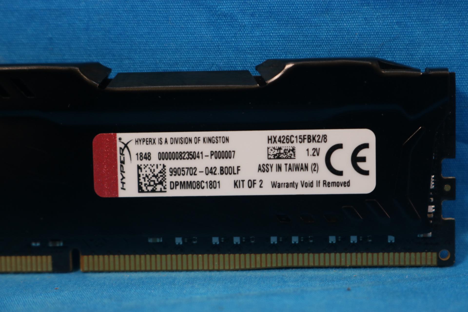 Kingston HyperX Fury 8GB (2x4GB) DDR4 2666MHz CL15 1.2V Desktop RAM HX426C15FBK2/8