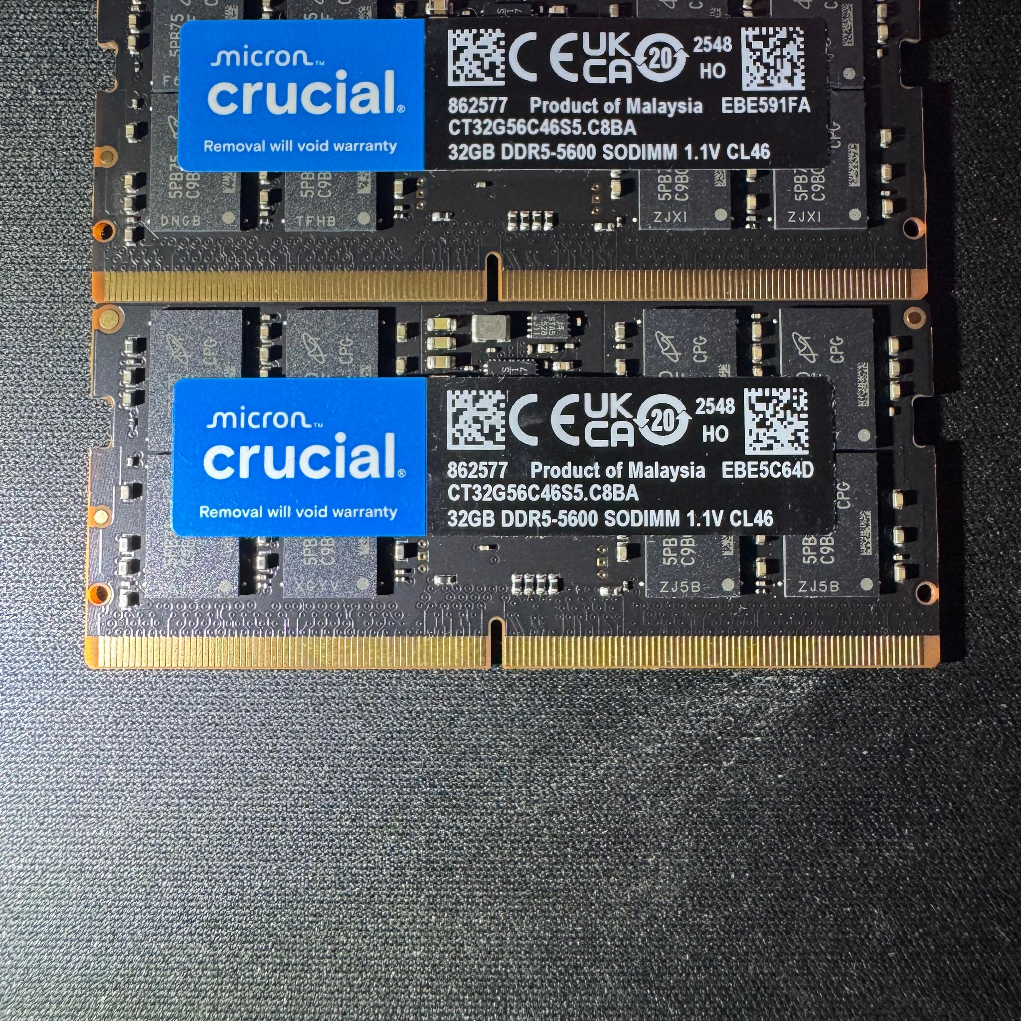 Crucial 64GB DDR5-5600 (2x32GB) SODIMM