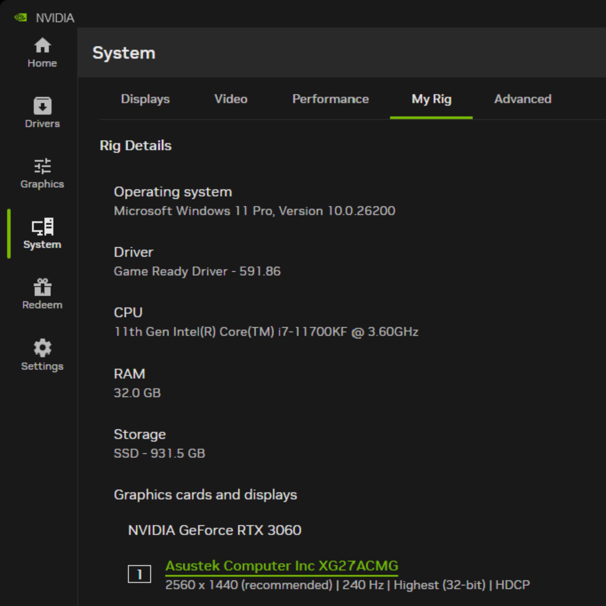 Gaming PC w/ RTX 3060 12GB, i7-11700KF, 32GB RAM, 1TB SSD, Win 11 Pro