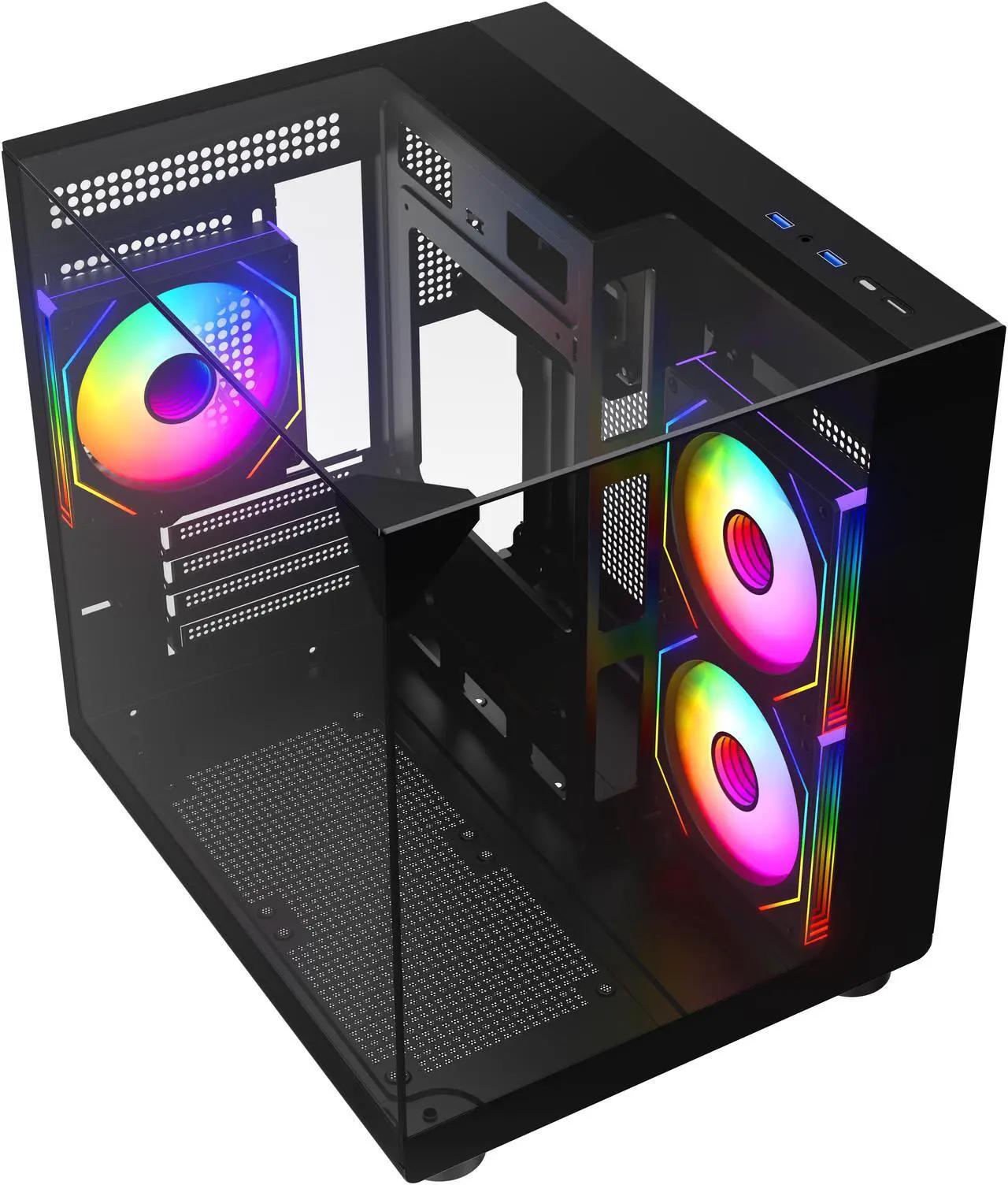 3 glass panel infinity fan case x3 120mm fans