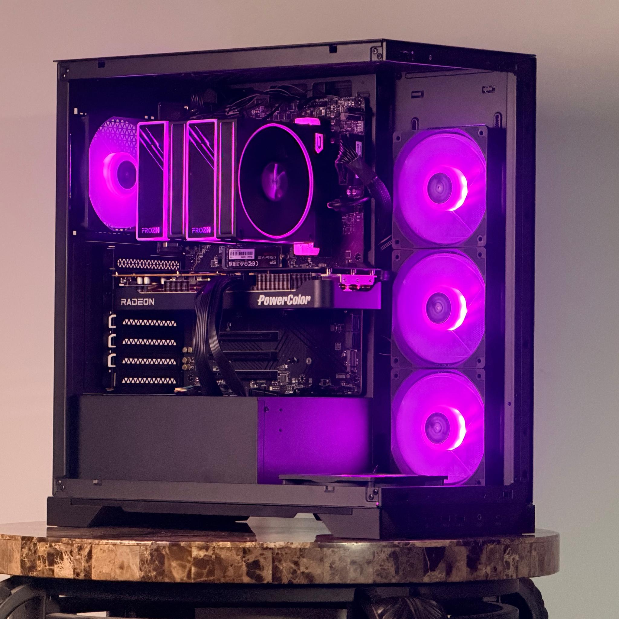 FREE SHIPPING 🖤 🌈 Black RGB Gaming PC | RX 9070 16 GB | Ryzen 5 7600x | 1TB SSD | 32 GB DDR5