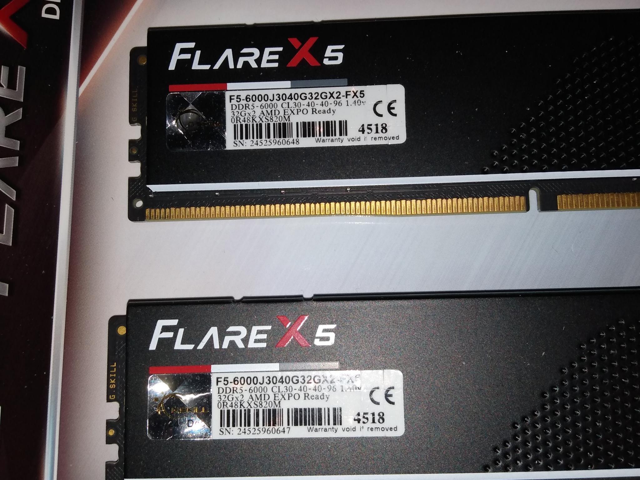 G.SKILL Flare X5 Series DDR5 RAM (AMD Expo) 64GB (2x32GB) 6000MT/s CL30-40-40-96 1.40V