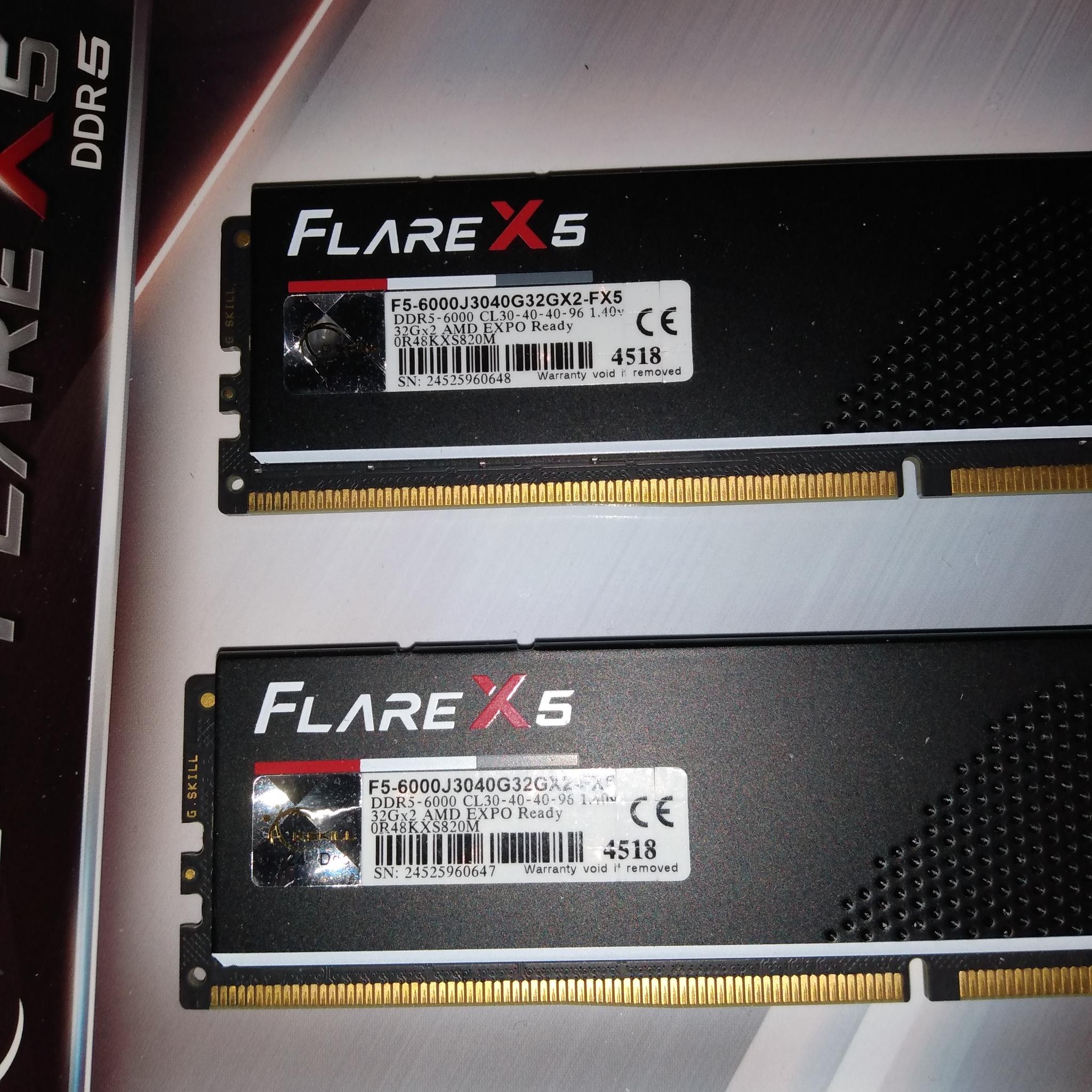 G.SKILL Flare X5 Series DDR5 RAM (AMD Expo) 64GB (2x32GB) 6000MT/s CL30-40-40-96 1.40V