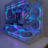 Gaming PC Nvidia RTX 5080, Ryzen 7 9800X3D, Lian Li 011 Mini V2 White, LCD Fans, 3D AIO, 2TB Gen5