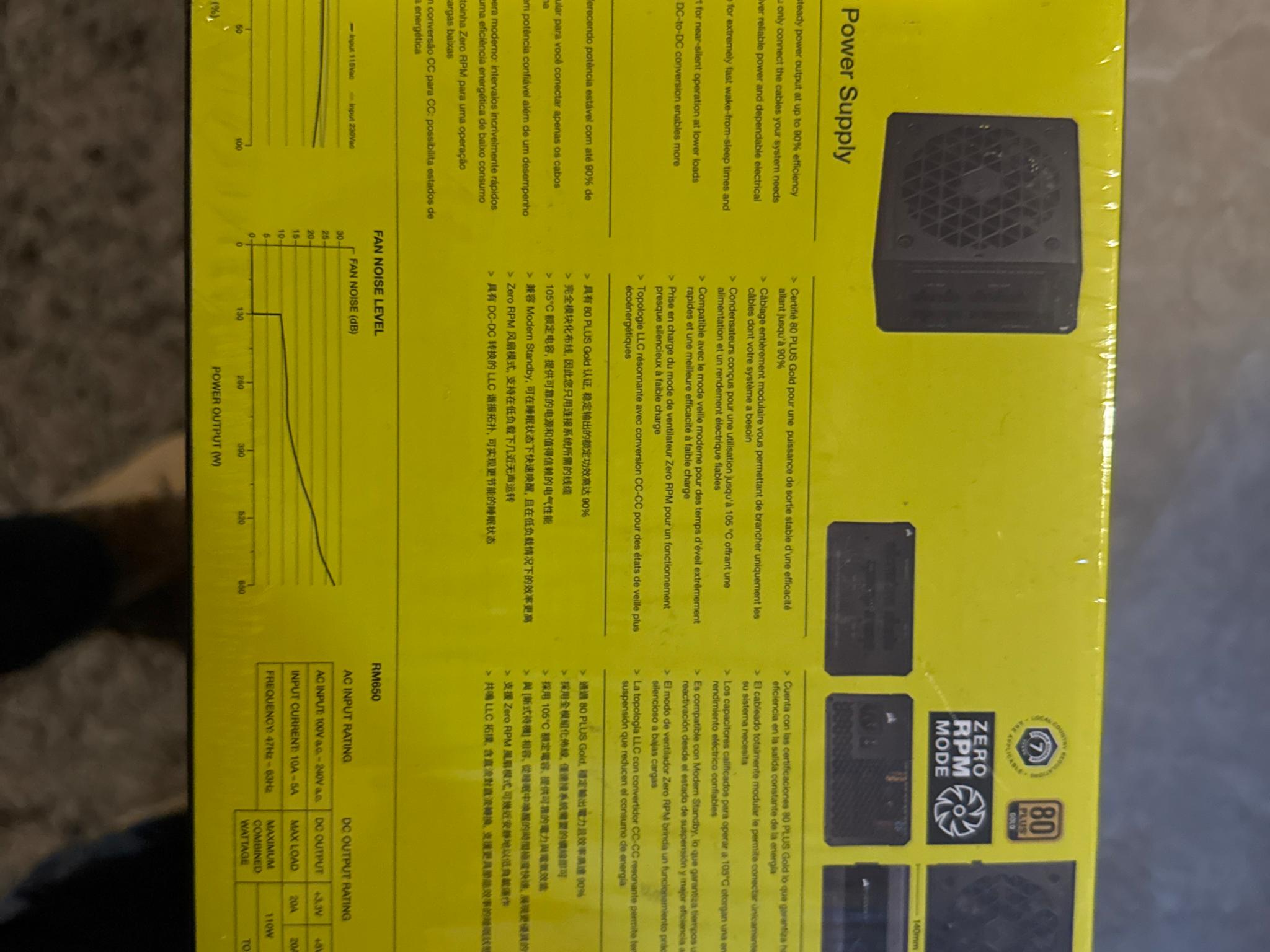 Corsair RM650 80 plus gold