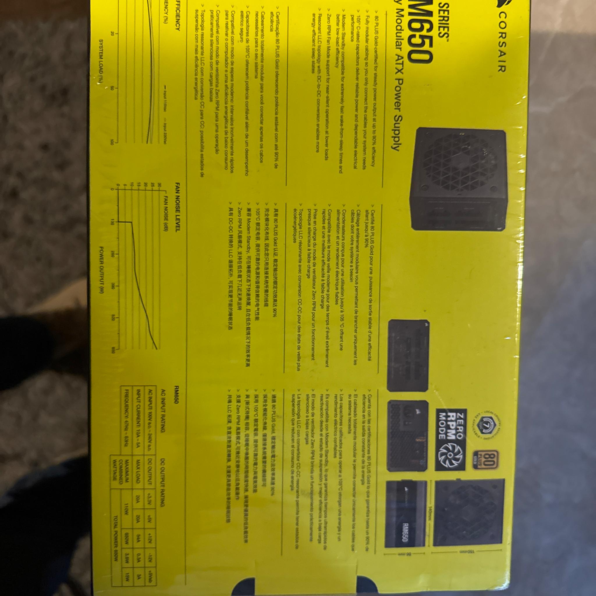 Corsair RM650 80 plus gold