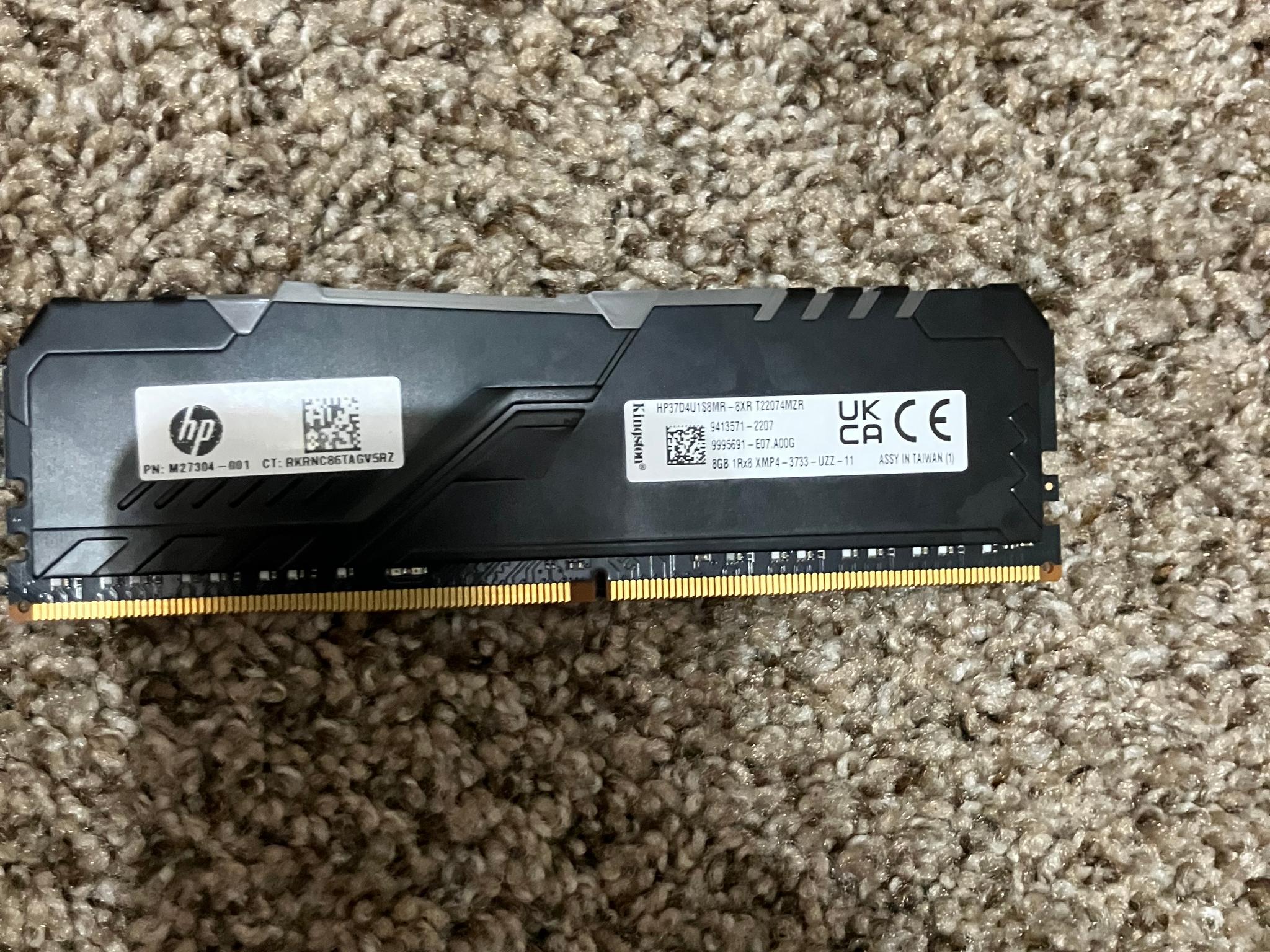 HP Kingston HyperX Fury RGB 8GB DDR4 3733 PC4 Omen 30L