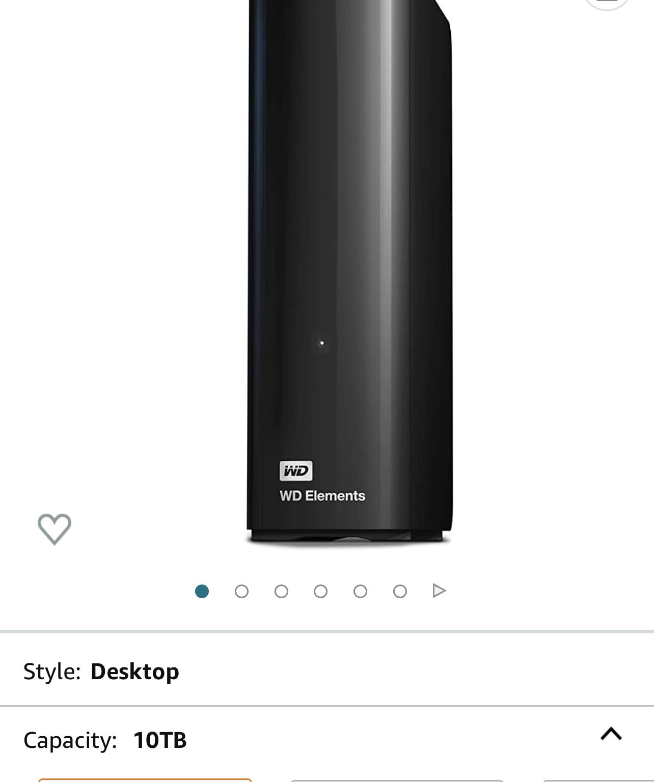 WD 10TB Elements Desktop External Hard Drive