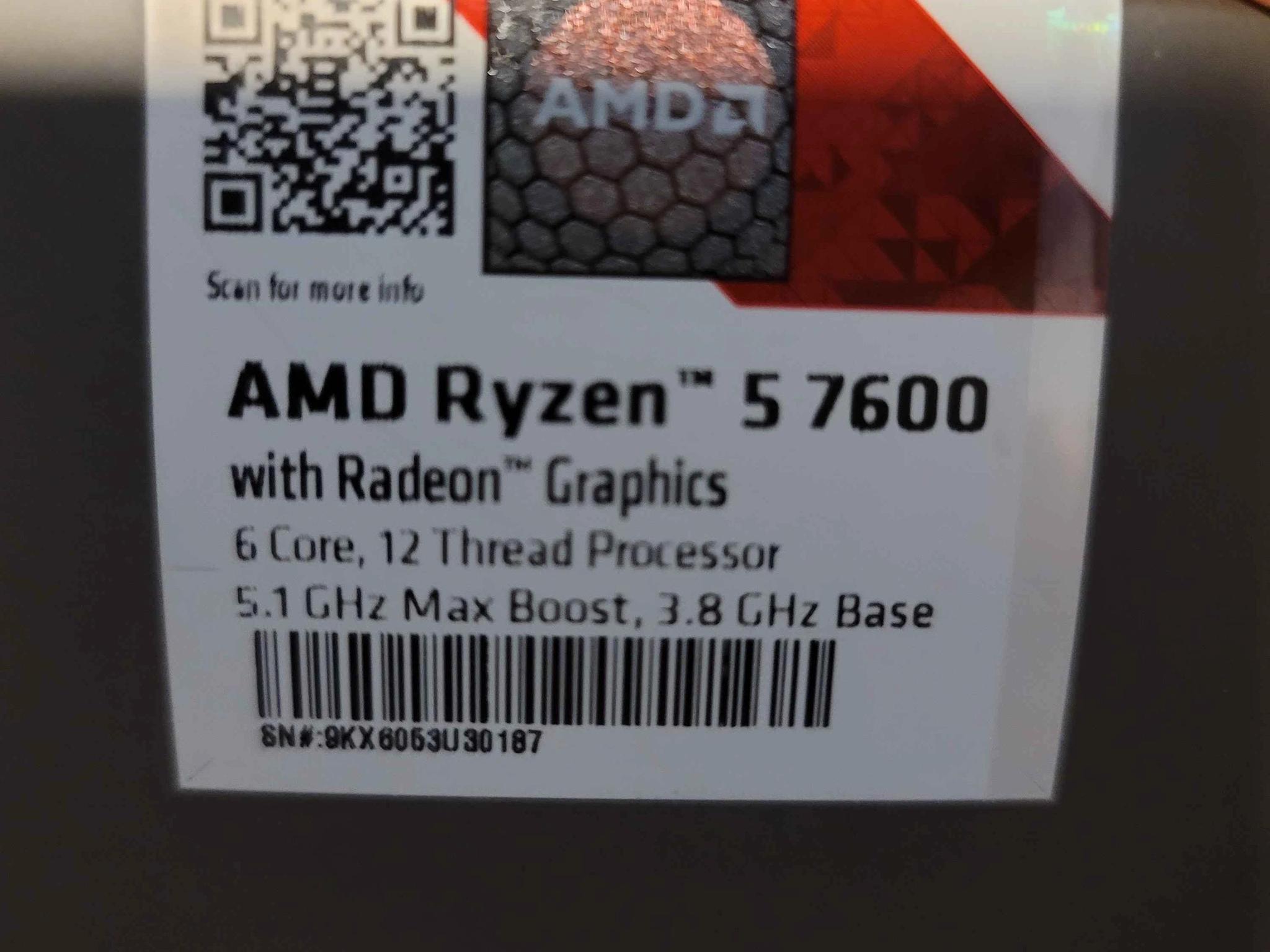 AMD Ryzen 5 7600 Opened Never Used. AM5