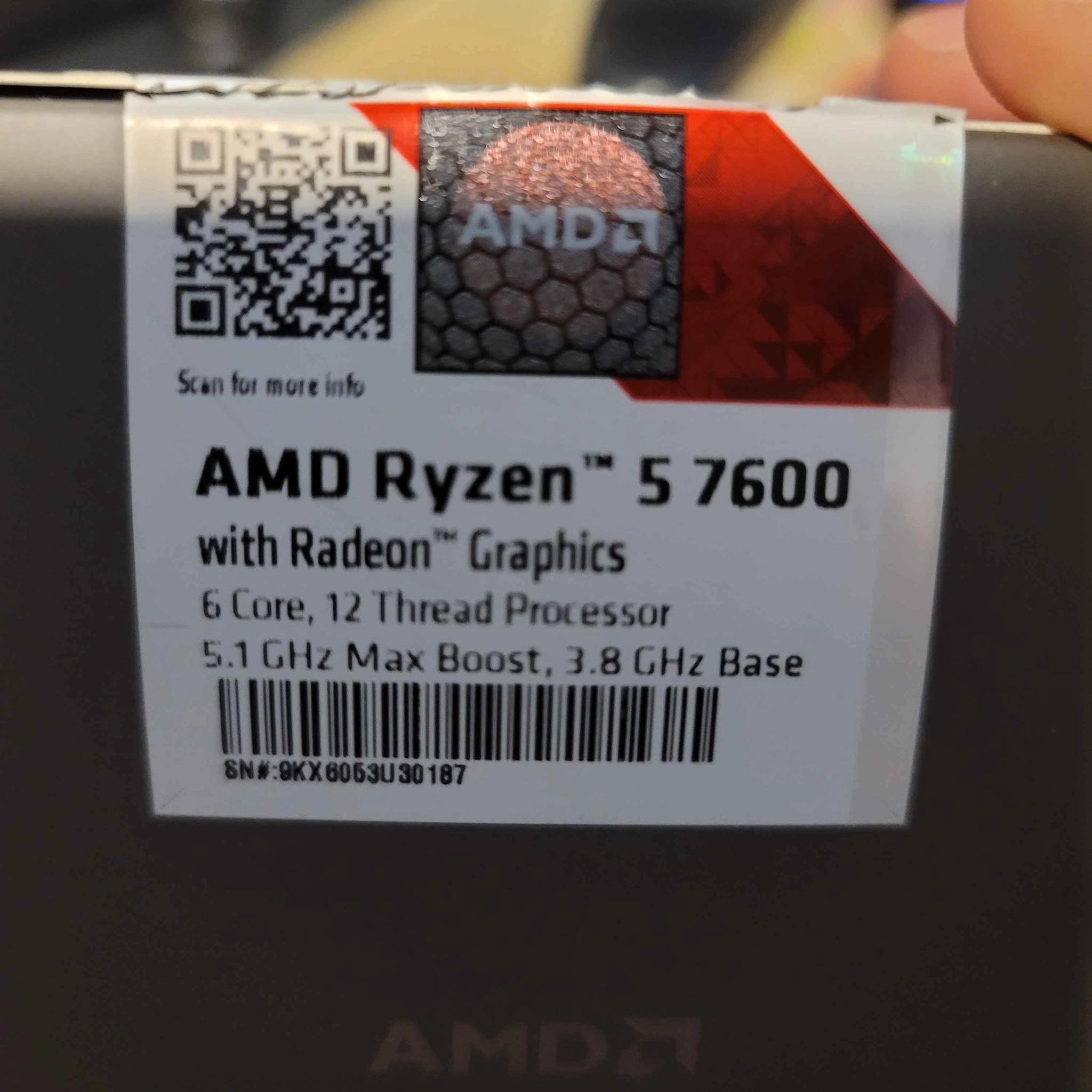 AMD Ryzen 5 7600 Opened Never Used. AM5