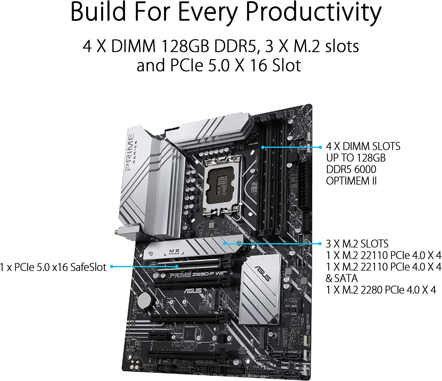 ASUS PRIME Z690-P WIFI Intel Z690 LGA 1700 ATX DDR5 Desktop Motherboard