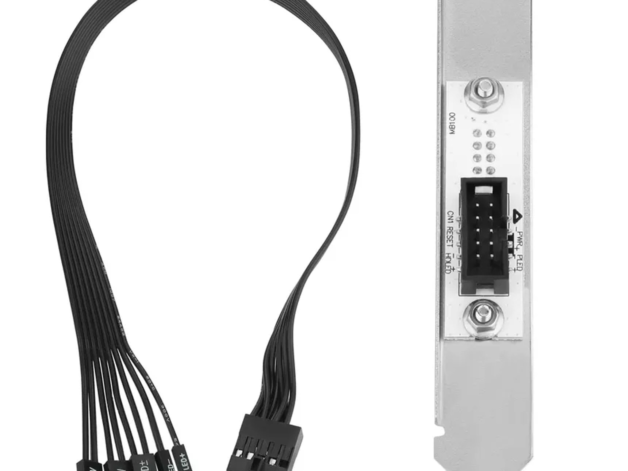 PC Power Button Extension Cable Full Height PCIe Bracket (30cm) 9 Pin Front Panel Header Adapter