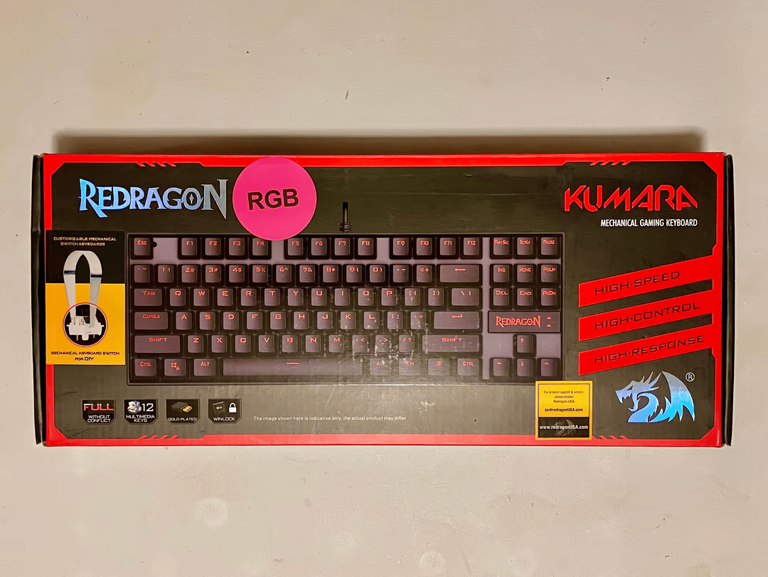 Redragon K552 RGB Mechanical Gaming Keyboard Wired (Black, 87 Keys Blue Switches) (Used, Like New)