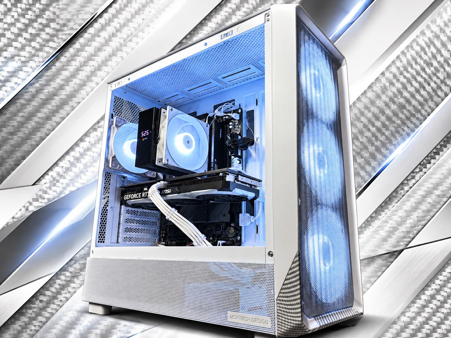 🤍⚡ WHITE FIBER ⚡🤍 Ryzen 5 8400F| RTX 4060Ti| 1.5 TB NVMe| 16 GB DDR5| 750W Gold PSU