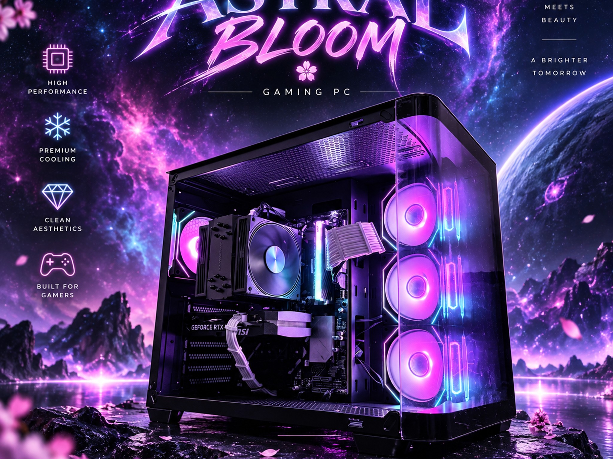 🌈"Astral Bloom"⚫️ | 1080p Gaming | RTX 5060 | Ryzen 5 8400F | 16GB DDR5 | 1TB SSD | Free Shipping