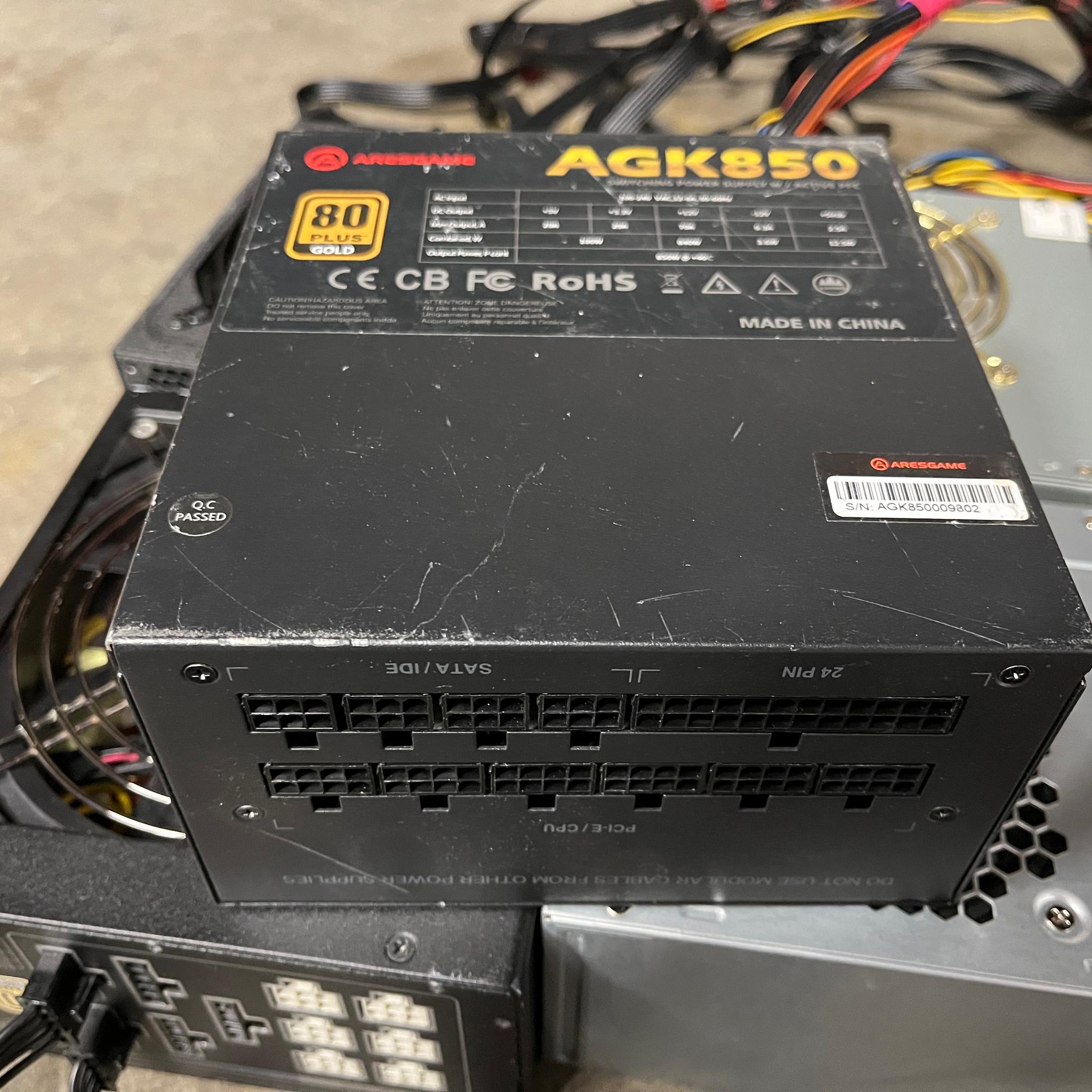 Lot of 6 ATX Desktop Power Supply 400w-1000w Cooler Master, EVGA, and More - Not Working, As‑Is
