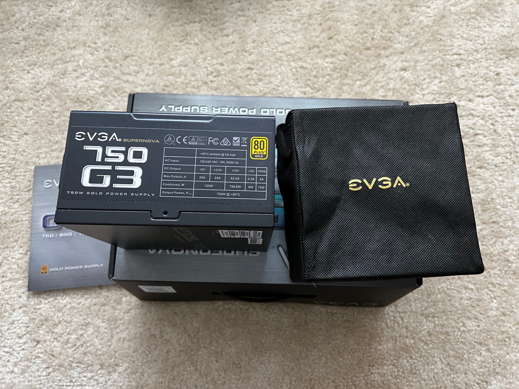 EVGA SuperNOVA 750 G3 750W Gold PSU w/box