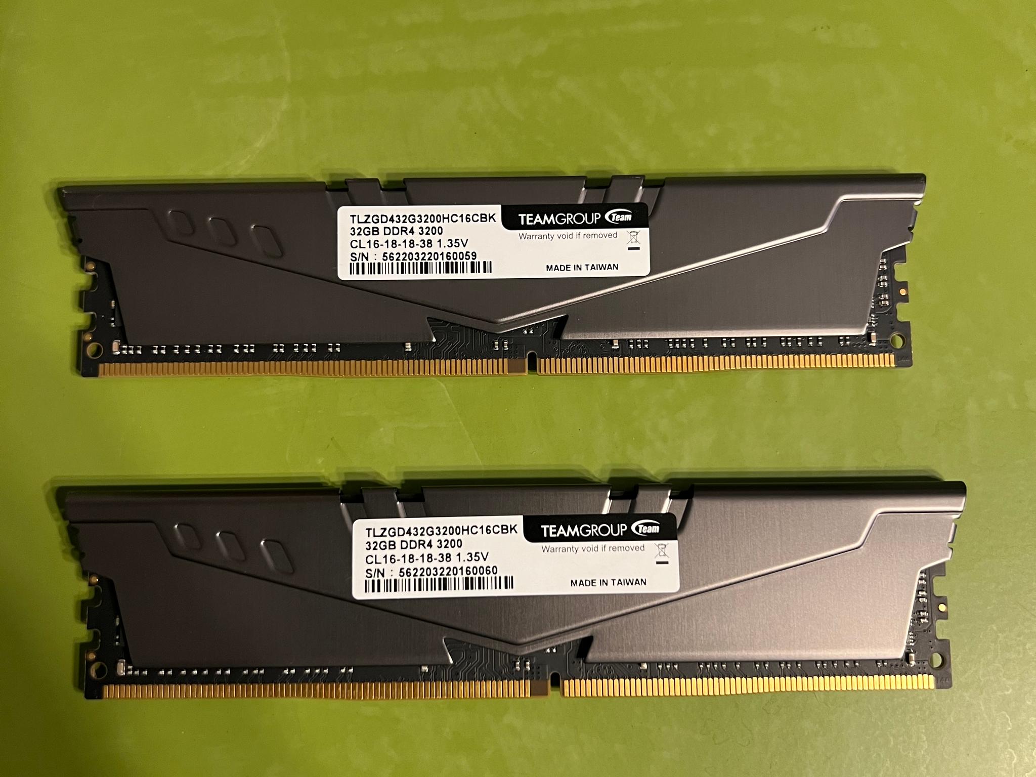 64GB (2x32) DDR4-3200MHz T-Force Vulcan Ram