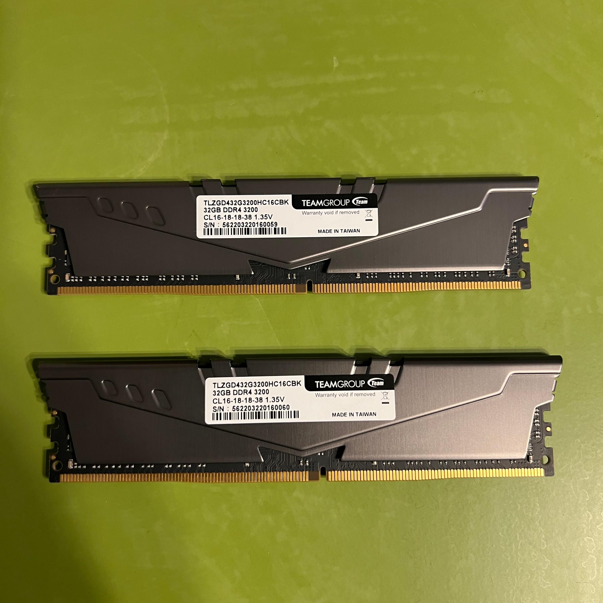 64GB (2x32) DDR4-3200MHz T-Force Vulcan Ram