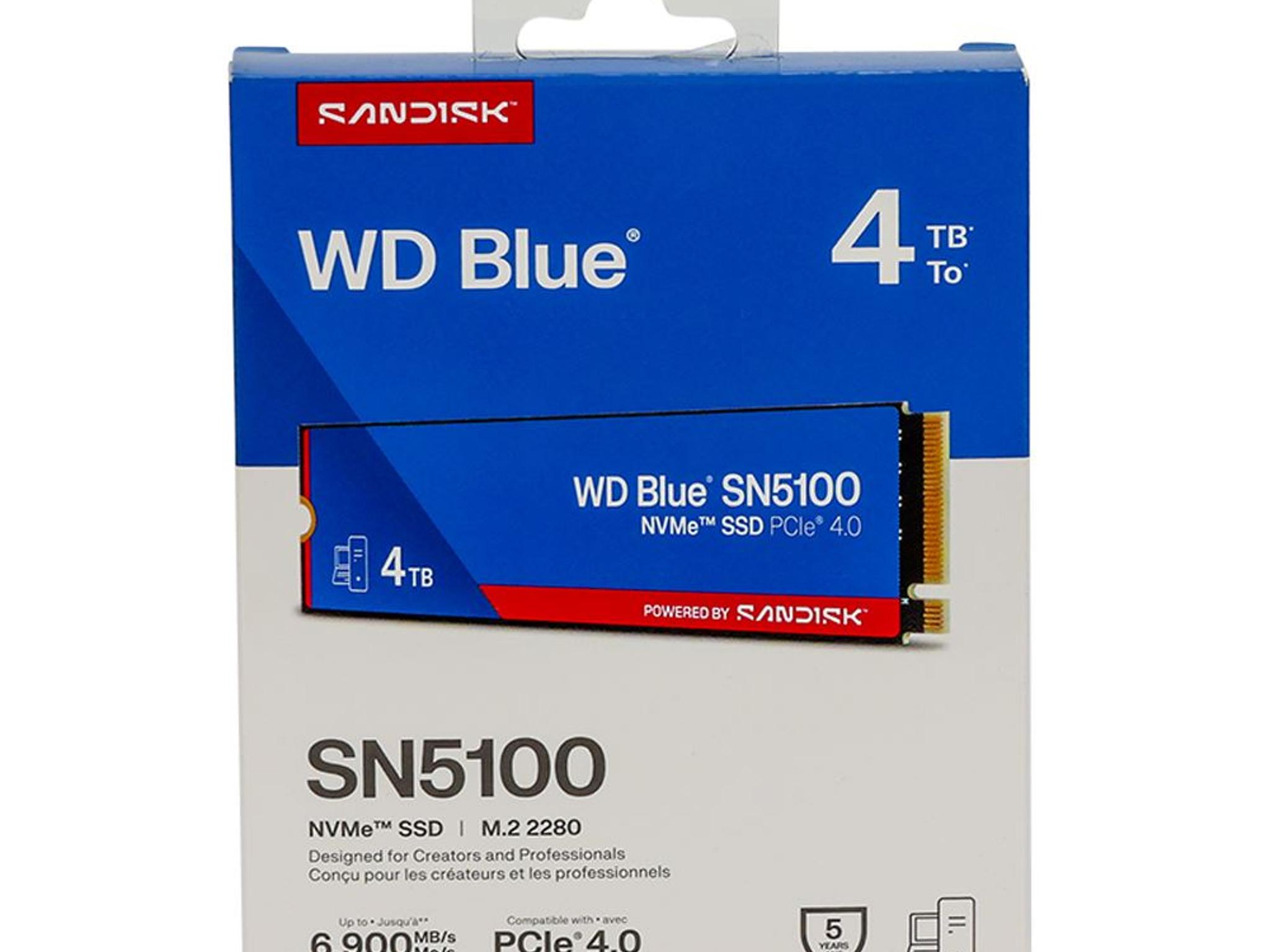 WD Blue SN5100 4TB 3D QLC NAND PCIe Gen 4 x4 NVMe M.2 Internal SSD