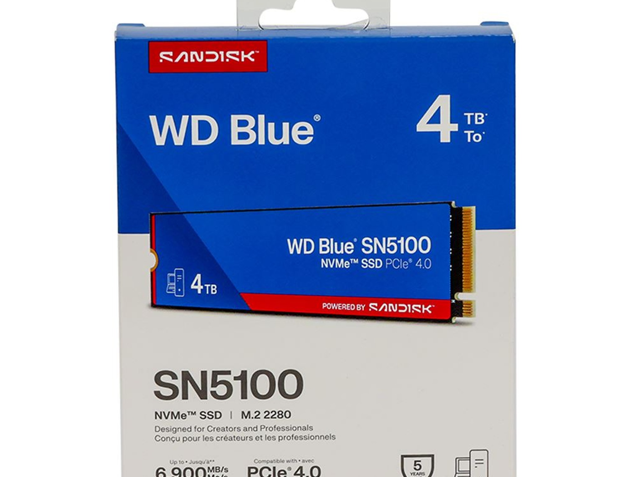 WD Blue SN5100 4TB 3D QLC NAND PCIe Gen 4 x4 NVMe M.2 Internal SSD