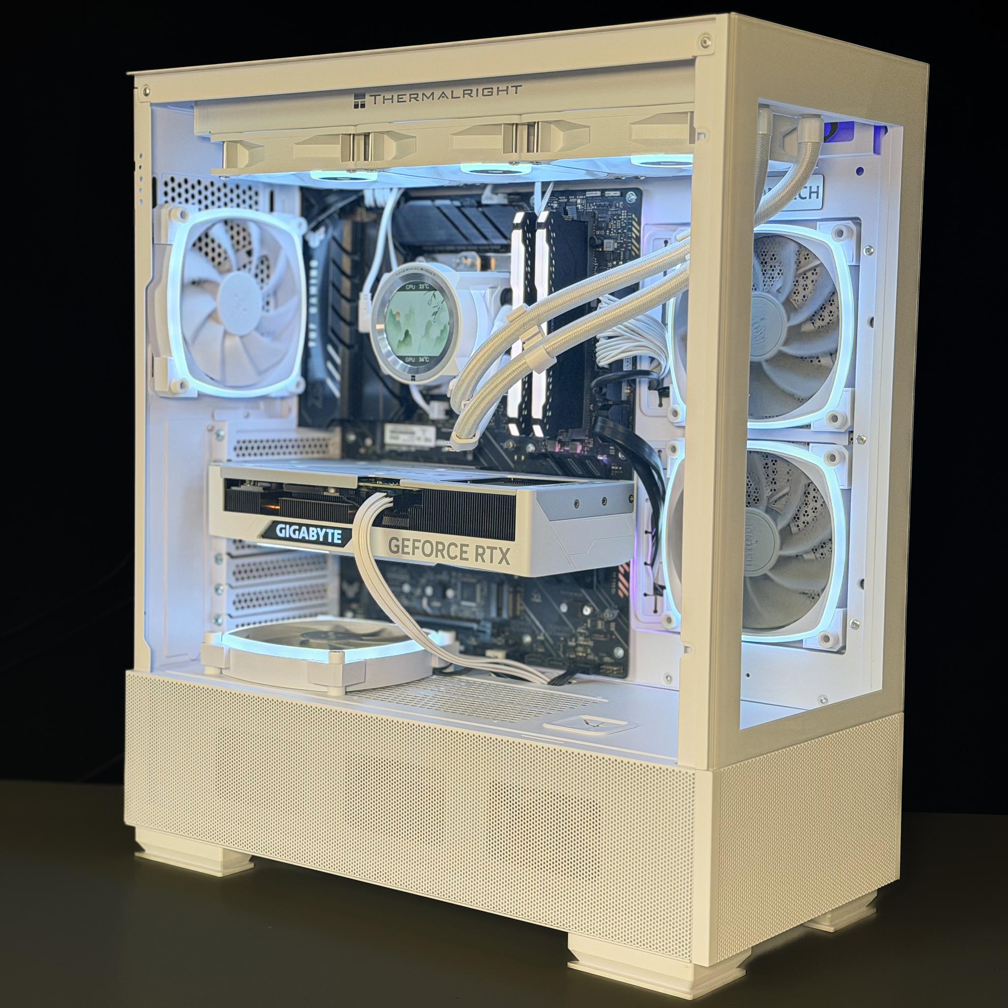 🤍❄️ Snow Day | i9-12900K | RTX 4070 Super | 32GB DDR4 | 2TB Gen4 | 360mm LCD AIO ❄️🤍