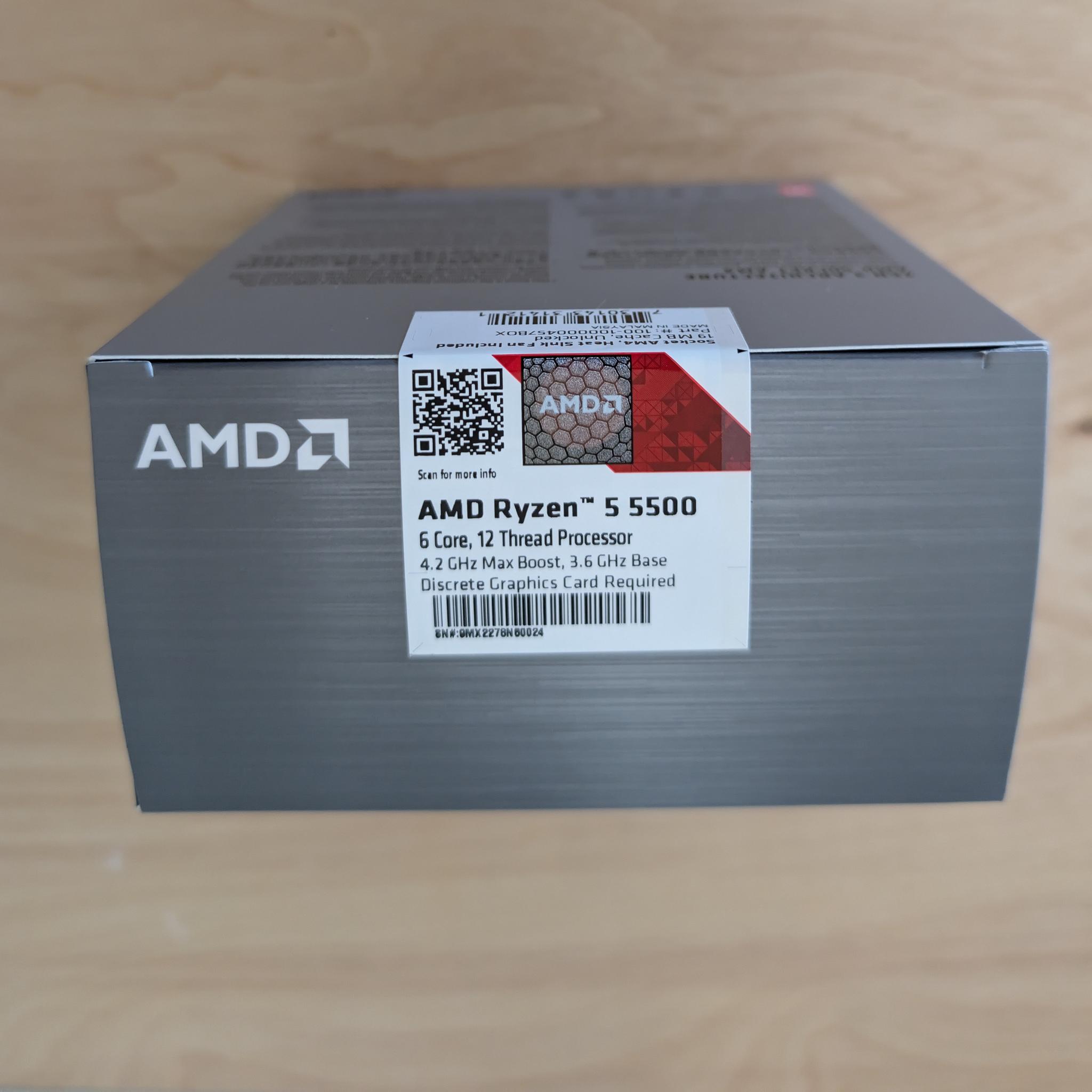 BRAND NEW AMD Ryzen 5 5500 AM4 6-Core 12-Thread CPU | Wraith Stealth Cooler Included