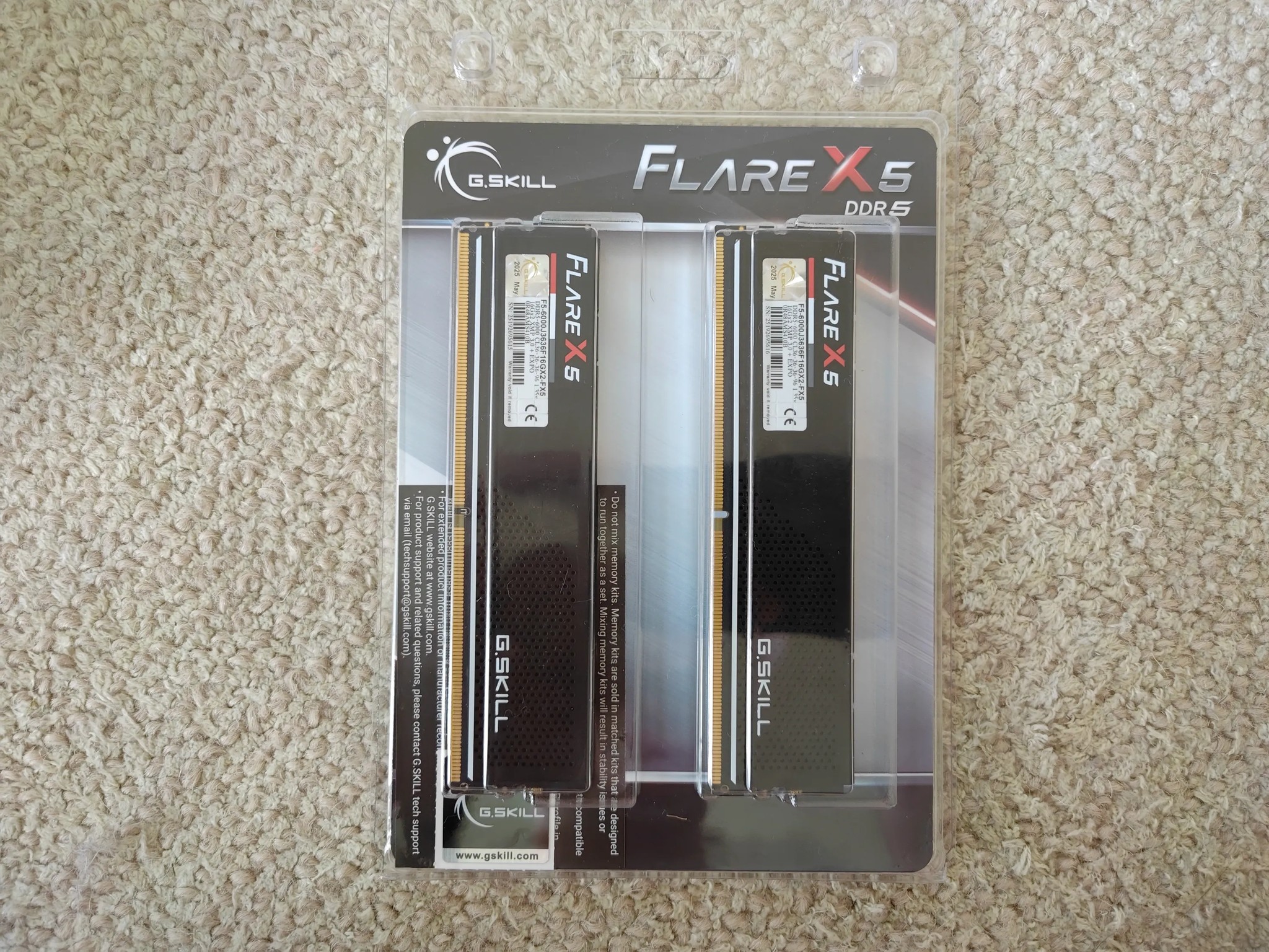 G.SKILL Flare X5 Series 32GB (2x16GB) DDR5 6000MHz CL36 RAM F5-6000J3636F16GX2-FX5