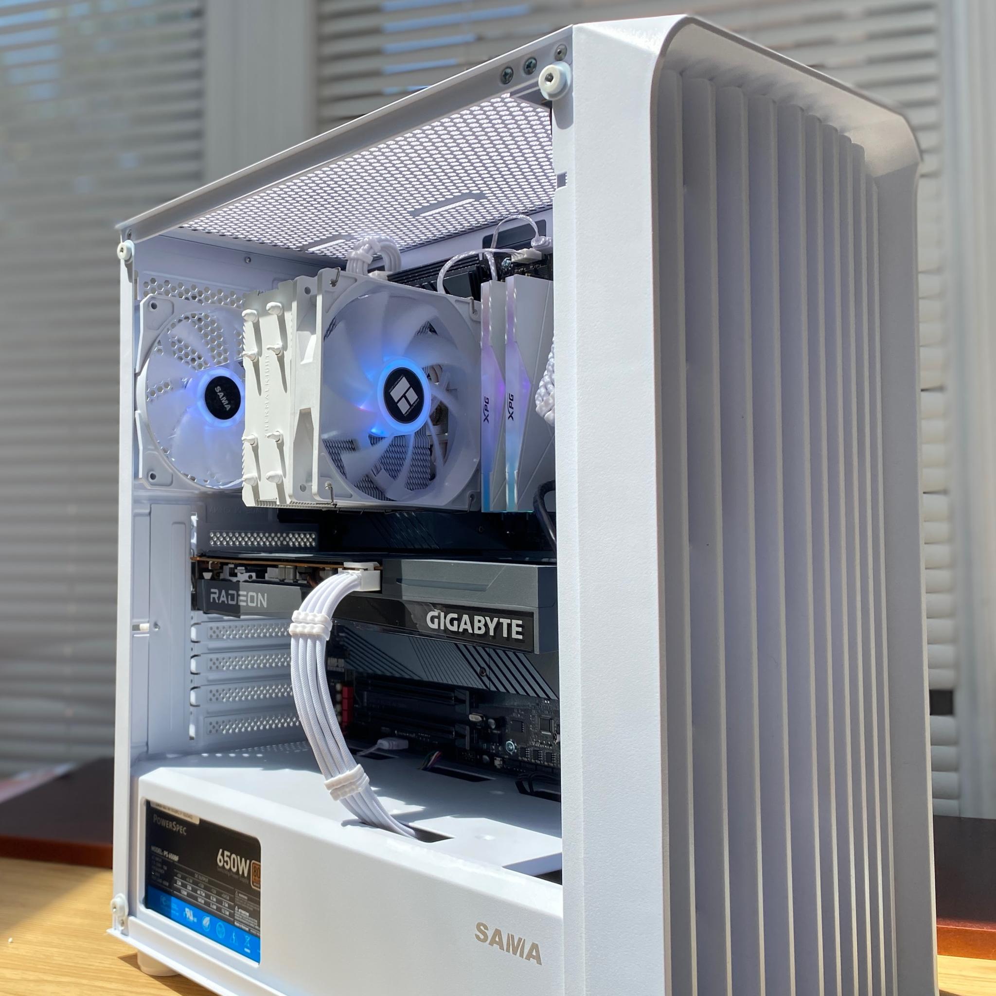 ⚪🔵DAYBREAK🔵⚪1080P Gaming and Streaming PC | AMD RX 6600, Intel Core i5, 16GB RAM, 512 NVME, 1TB SSD