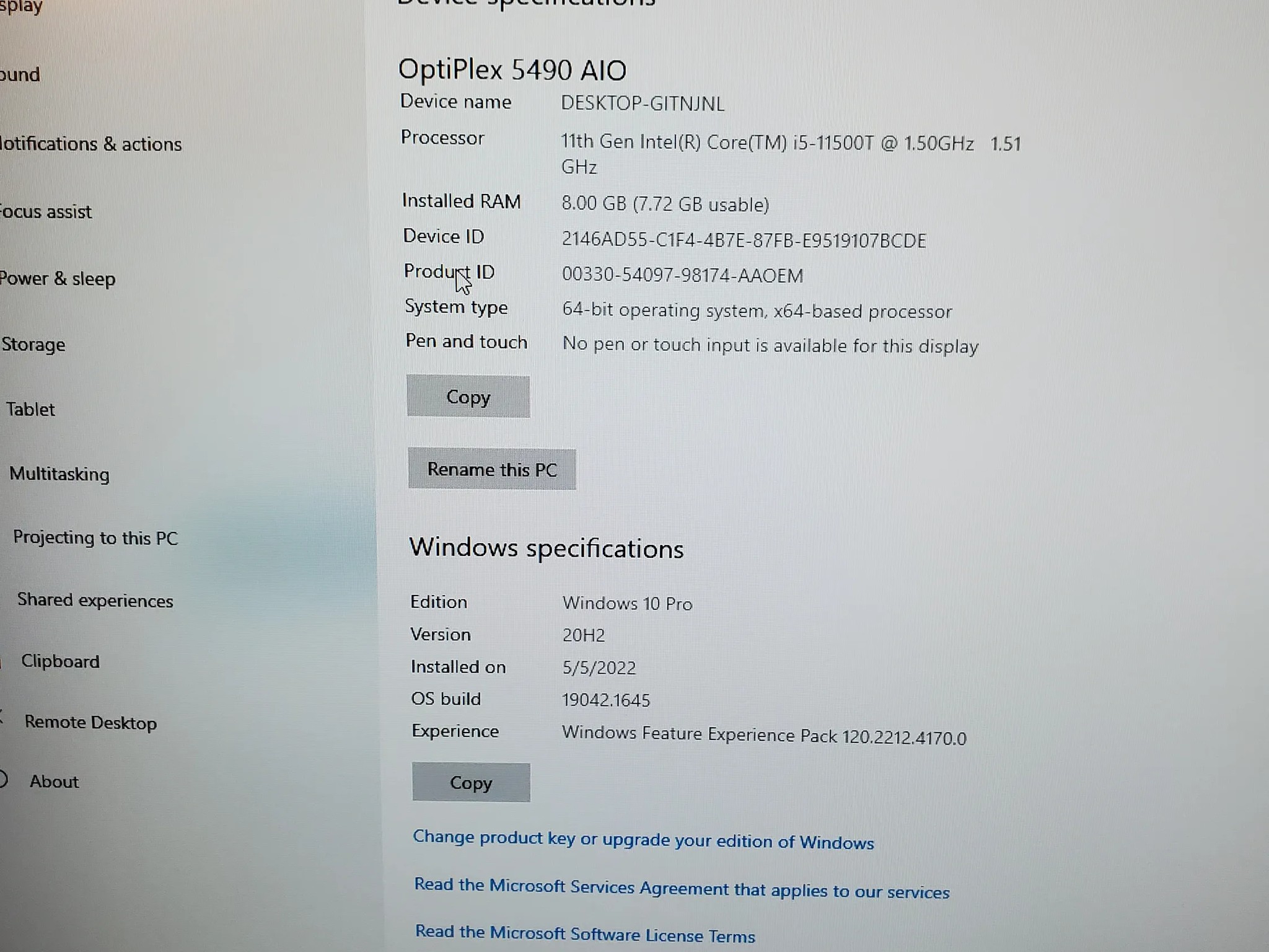 Dell Optiplex 5490 Aio All in One Computer Pc