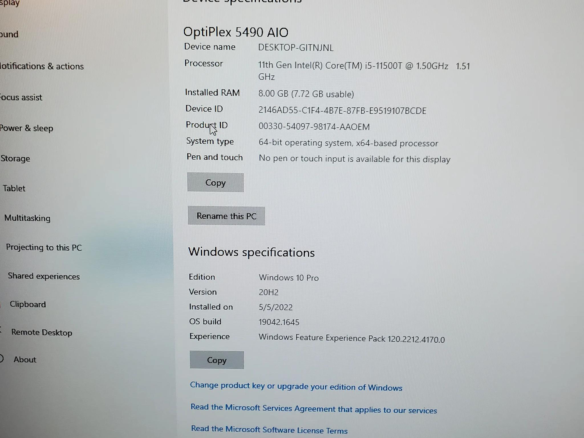Dell Optiplex 5490 Aio All in One Computer Pc