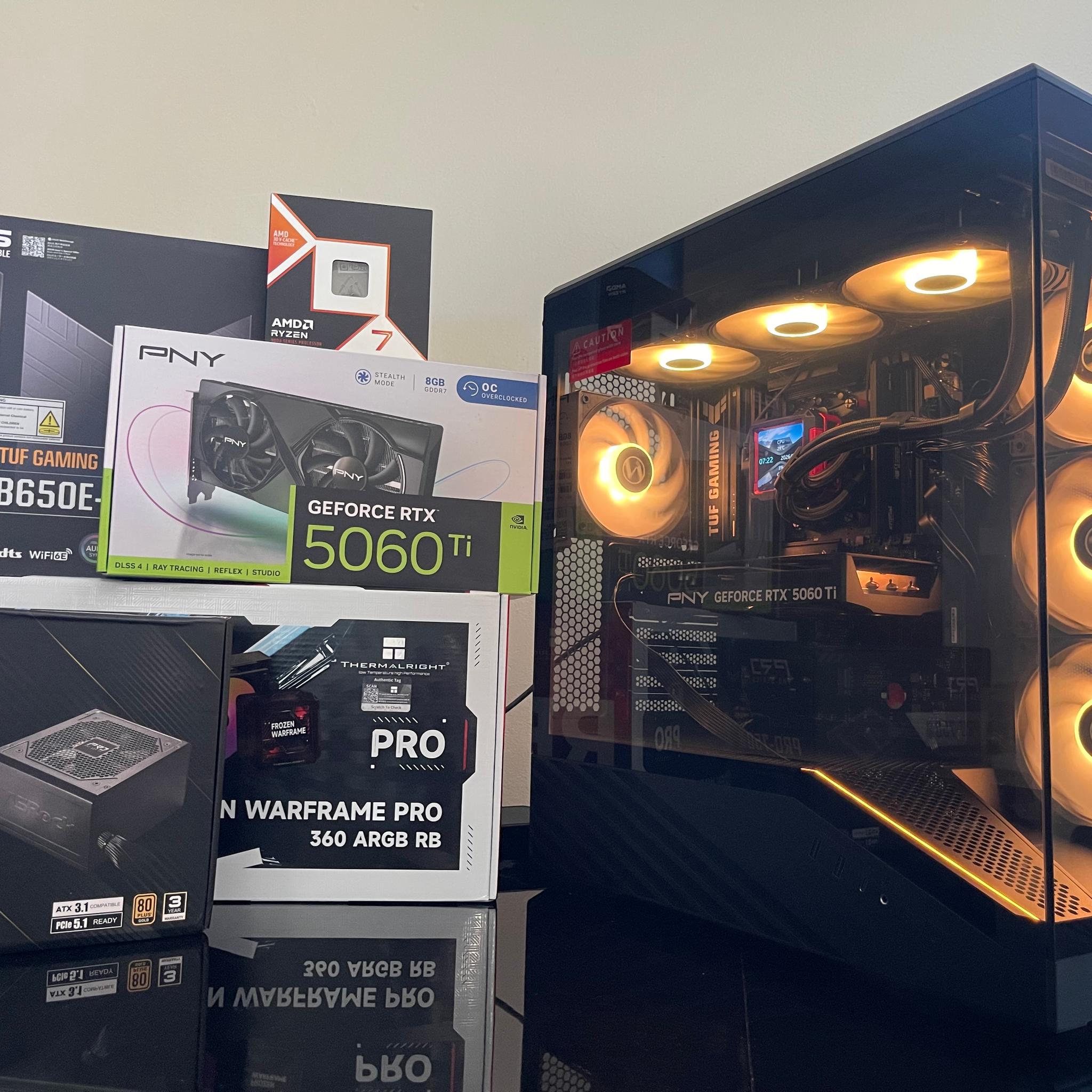 1440p Gaming PC/ RTX 5060 TI/ Ryzen 5 7500X3d/ 16Gb DDR5/ 1Tb NVMe/ liquid cooled