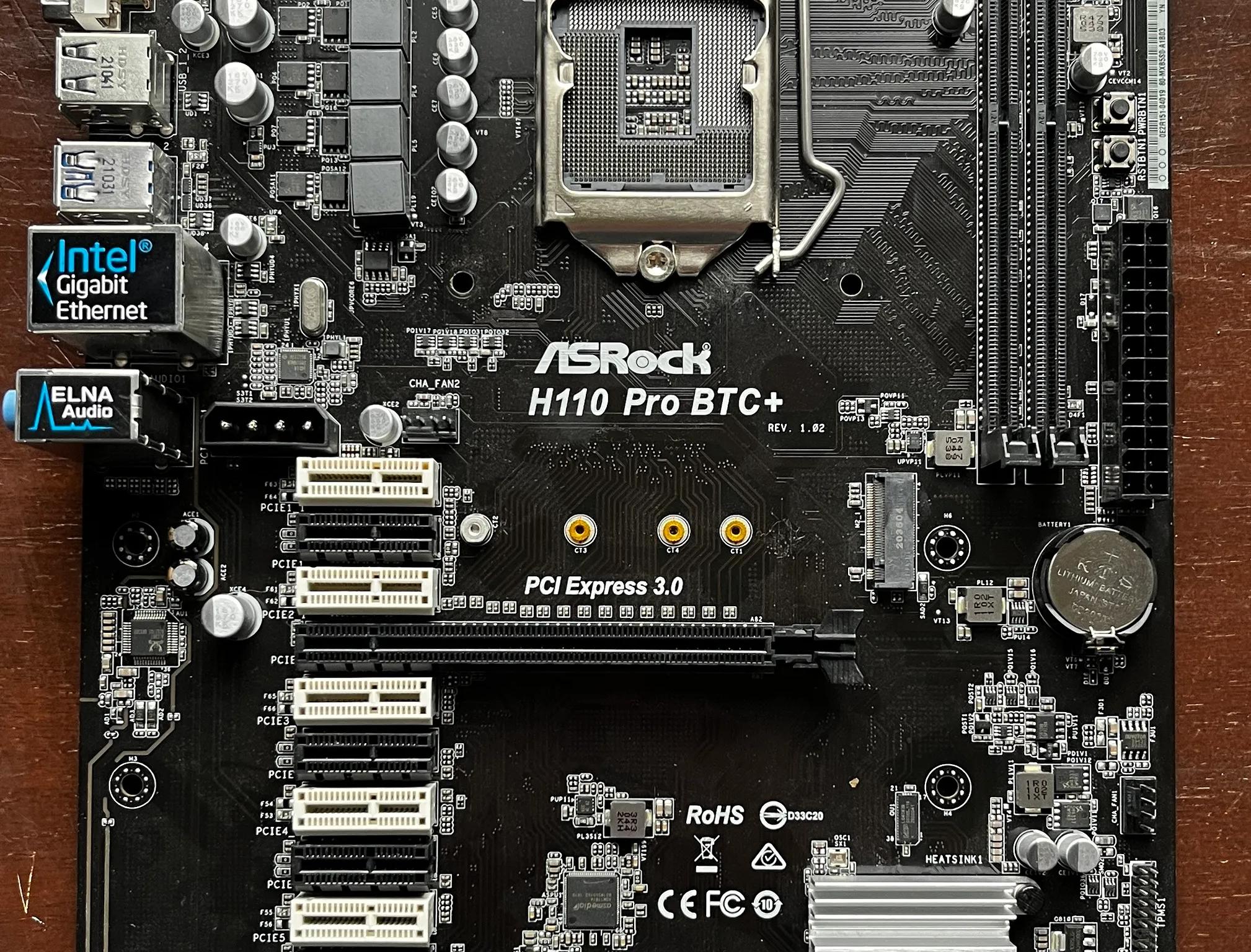 ASRock H110 Pro BTC+ Socket 1151 Intel Mining Motherboard (13 GPU PCIE Slot)