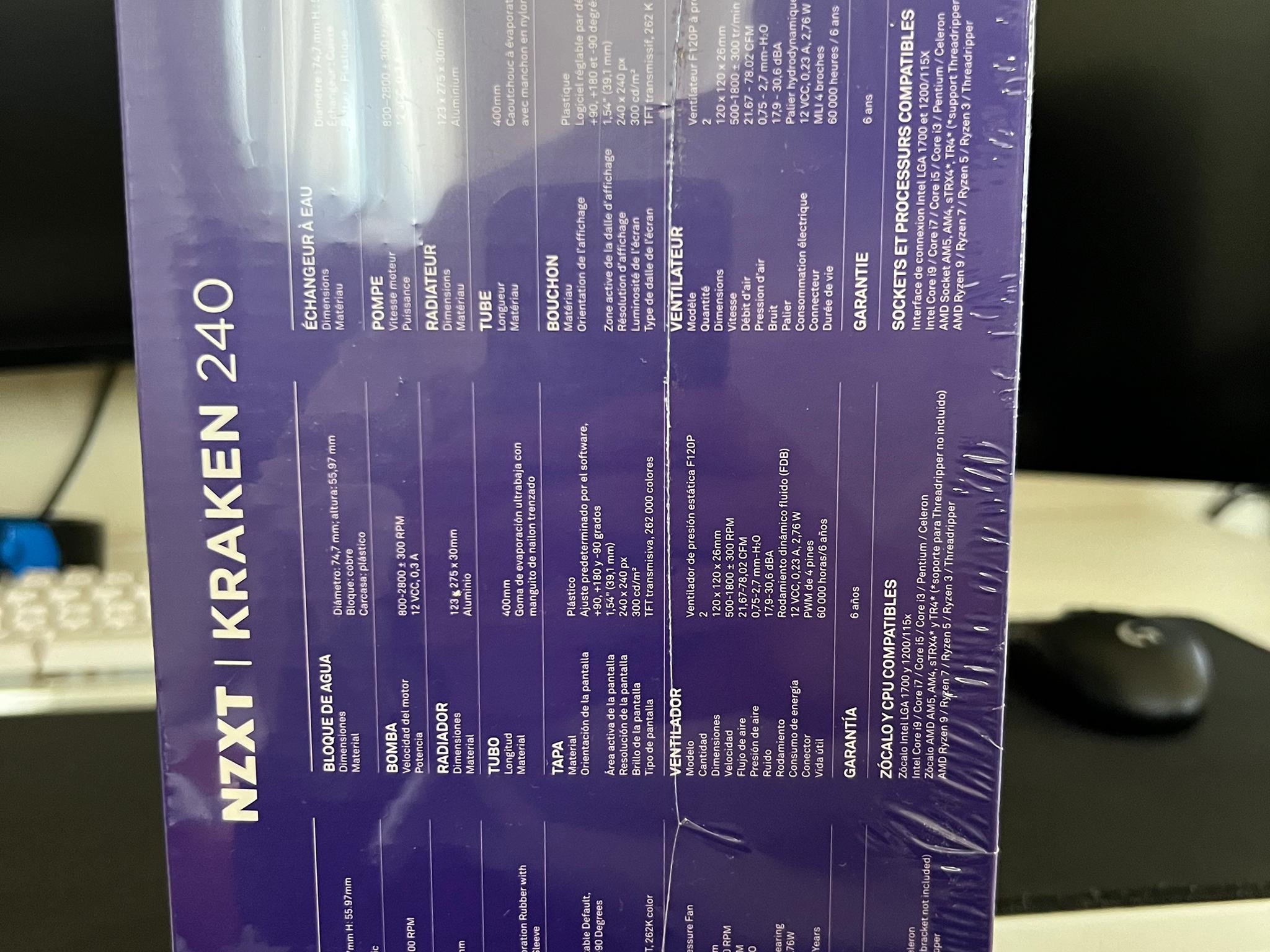 NZXT Kraken 240 2x120mm AiO Liquid CPU Cooler - Matte Black