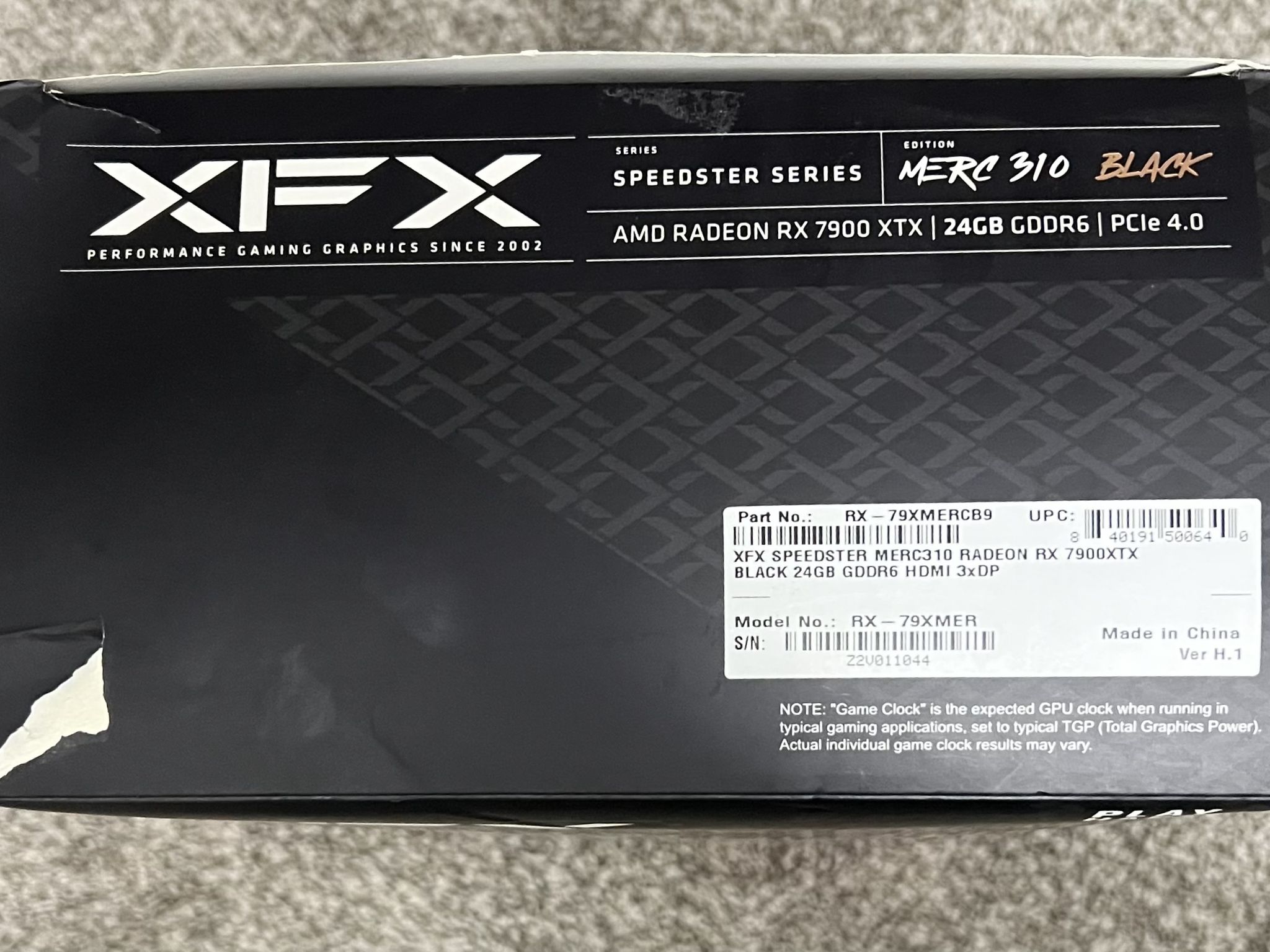 XFX Speedster MERC 310 AMD Radeon RX 7900 XTX Black Edition 24GB GDDR6 Graphics