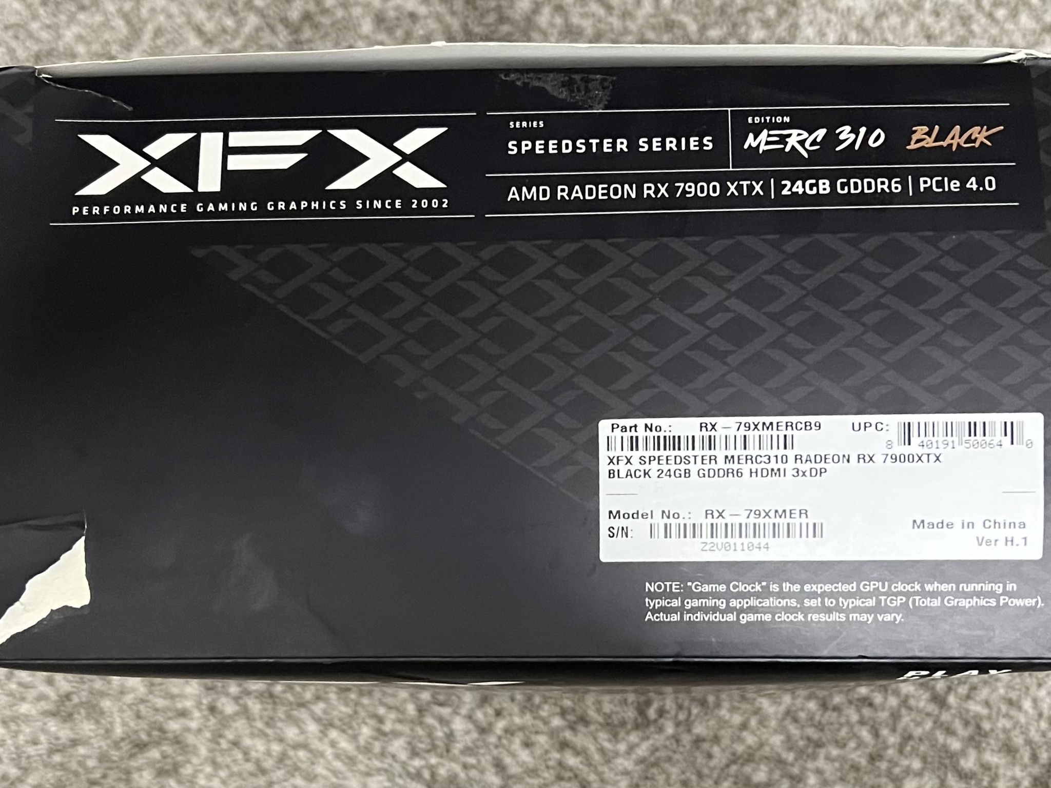 XFX Speedster MERC 310 AMD Radeon RX 7900 XTX Black Edition 24GB GDDR6 Graphics
