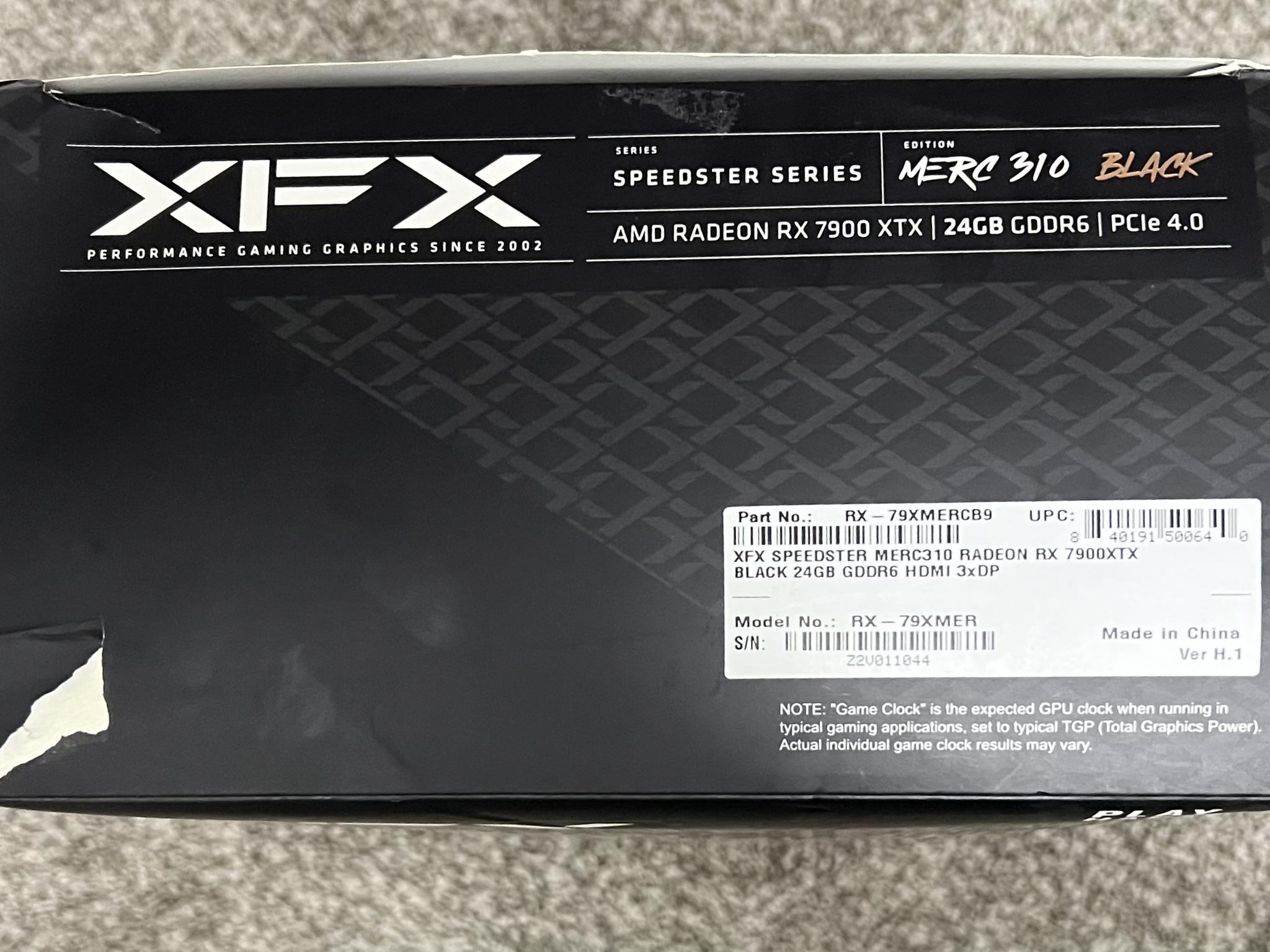 XFX Speedster MERC 310 AMD Radeon RX 7900 XTX Black Edition 24GB GDDR6 Graphics