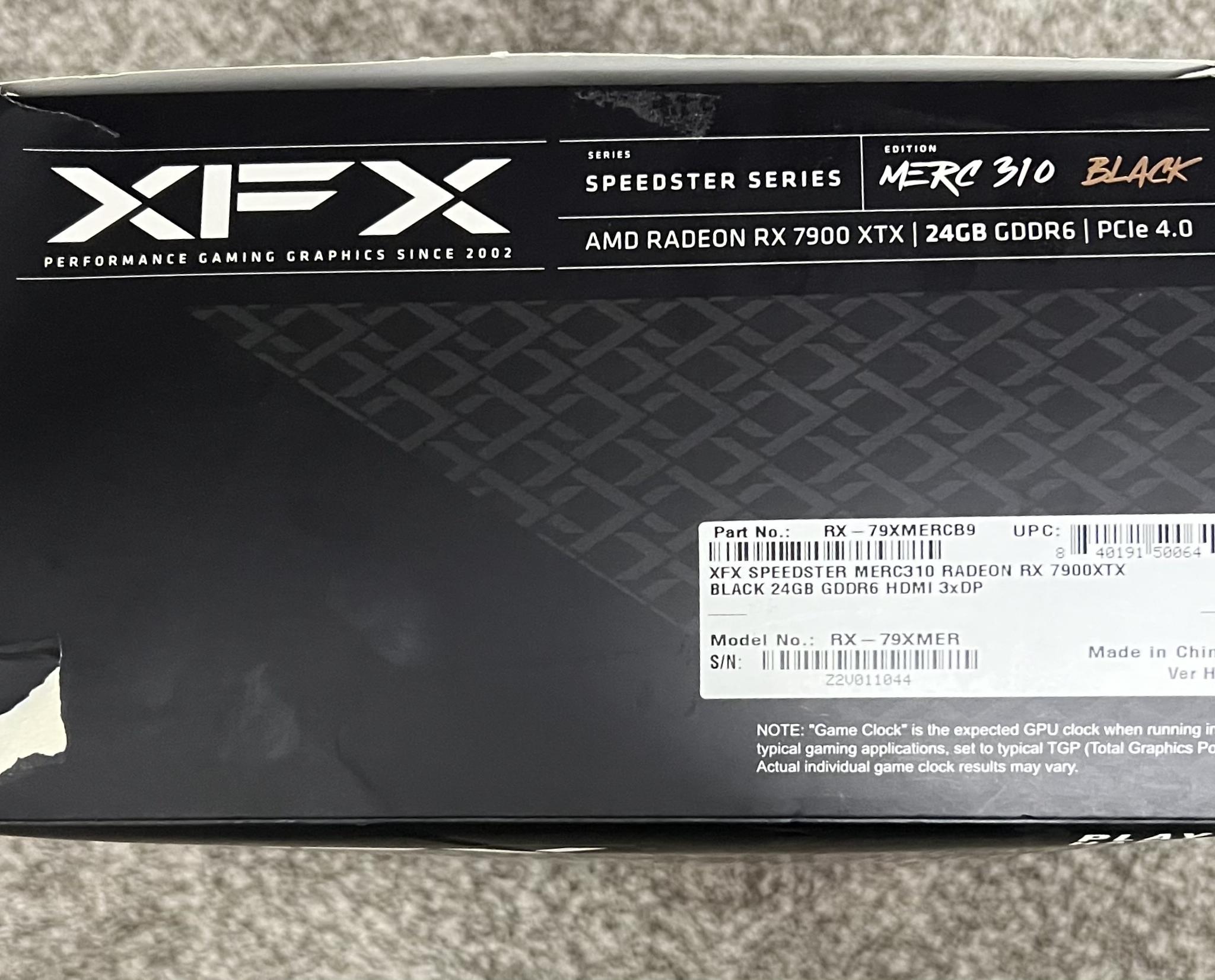 XFX Speedster MERC 310 AMD Radeon RX 7900 XTX Black Edition 24GB GDDR6 Graphics