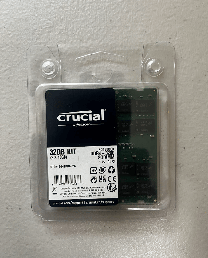 Crucial 2x16GB DDR4-3200 SODIMM Notebook RAM Kit