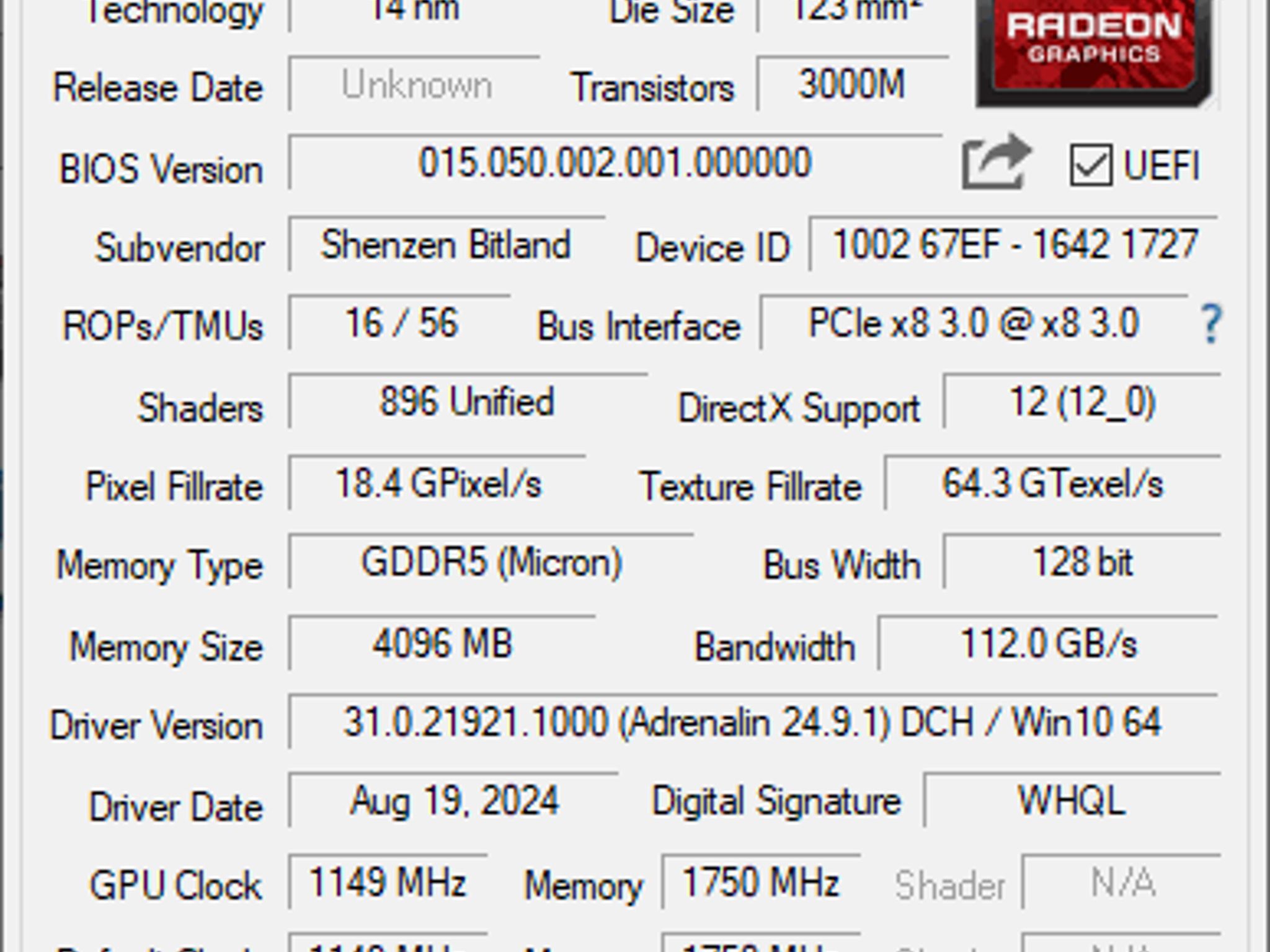 AMD RX 560 4GB OEM Lenovo