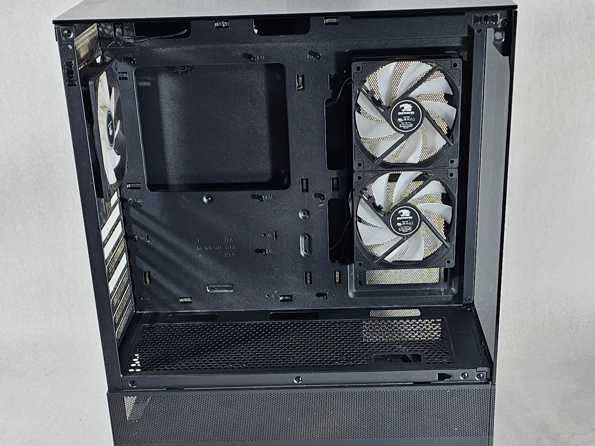 Black iBUYPOWER PC Case with Tempered Glass w/ 3 Fans