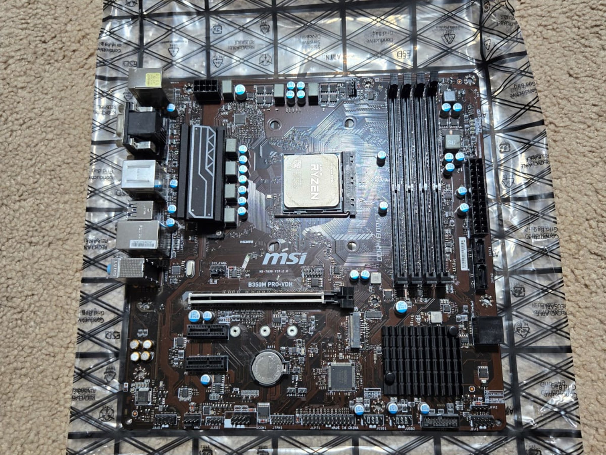 MSI B350M PRO-VDH + AMD Ryzen 7 1700