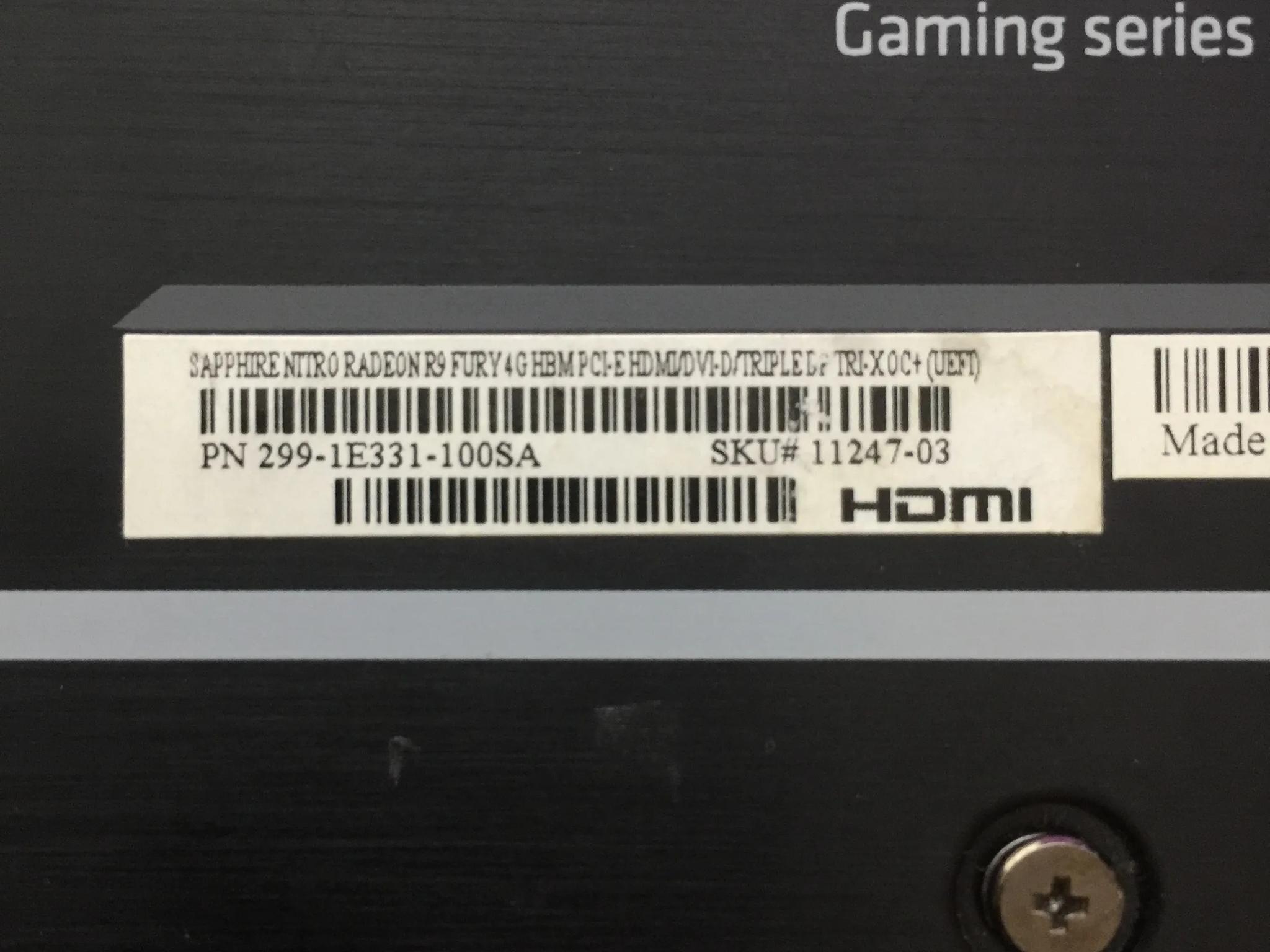 Sapphire NITRO Radeon R9 Fury 4GB Tri-X OC+