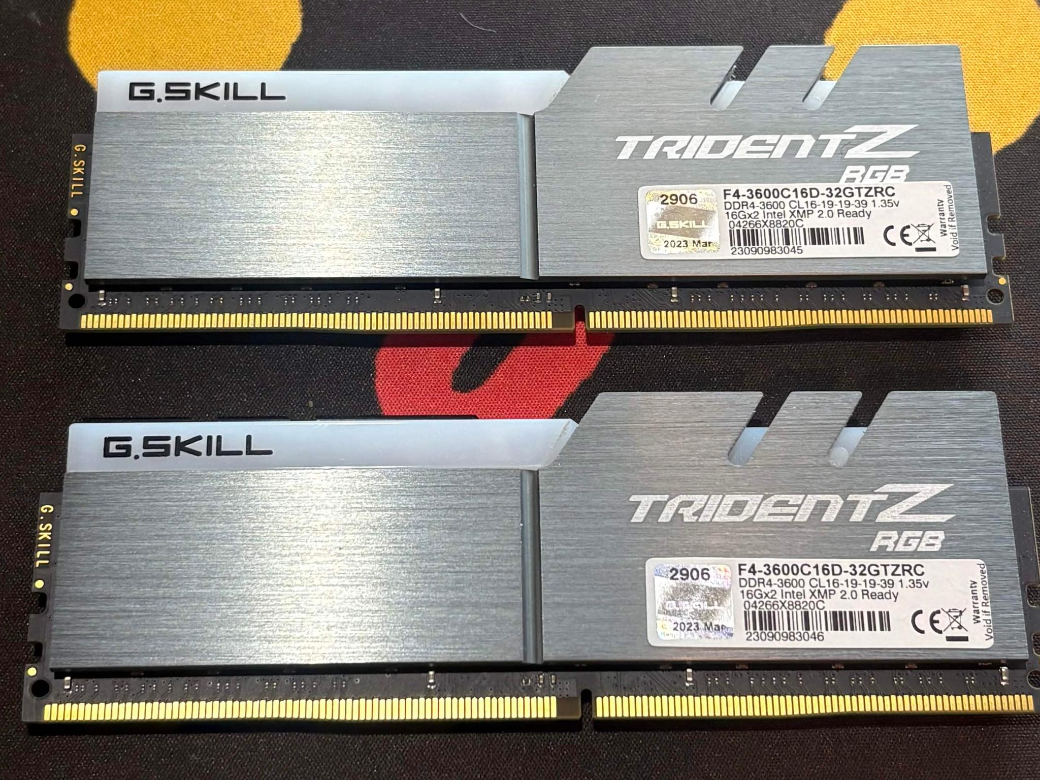 G.Skill Trident Z RGB 32GB (2x16GB) DDR4 3600 CL16 RAM Kit