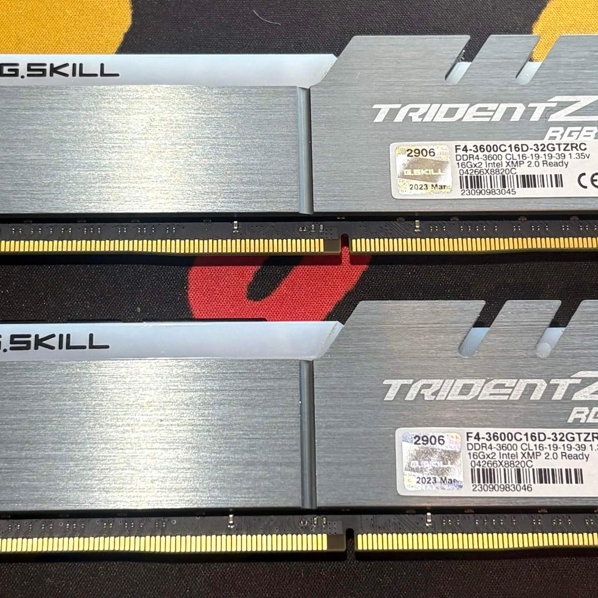 G.Skill Trident Z RGB 32GB (2x16GB) DDR4 3600 CL16 RAM Kit