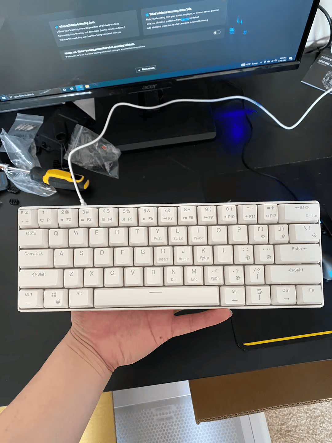 Royal Kludge RK61 Wired Mechanical Keyboard - Lubed Gateron Red Switches