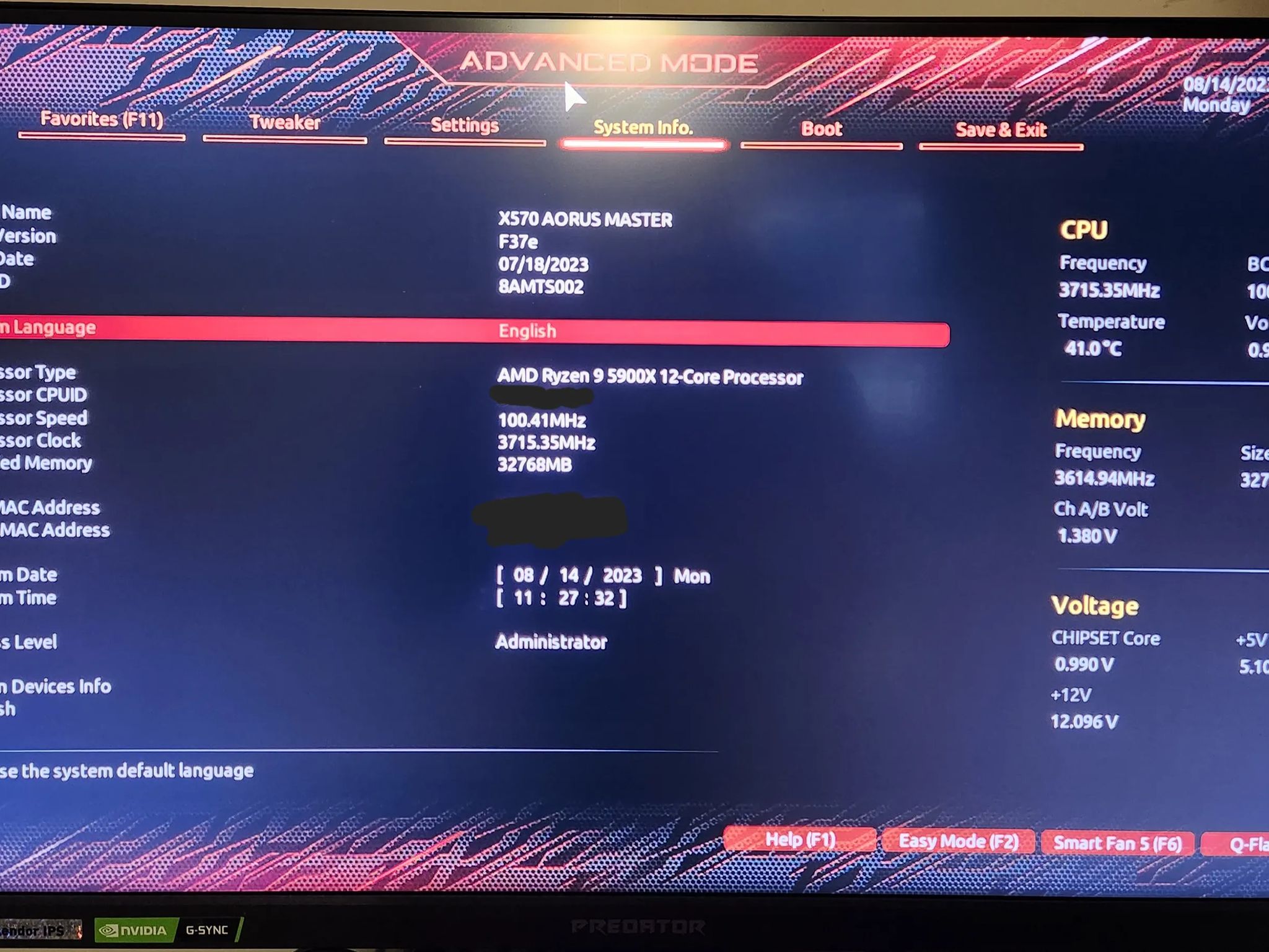 Combo Sale: Ryzen 9 5900x, Aorus Master x570, and 32gb DDR4 3600MHZ of RAM...