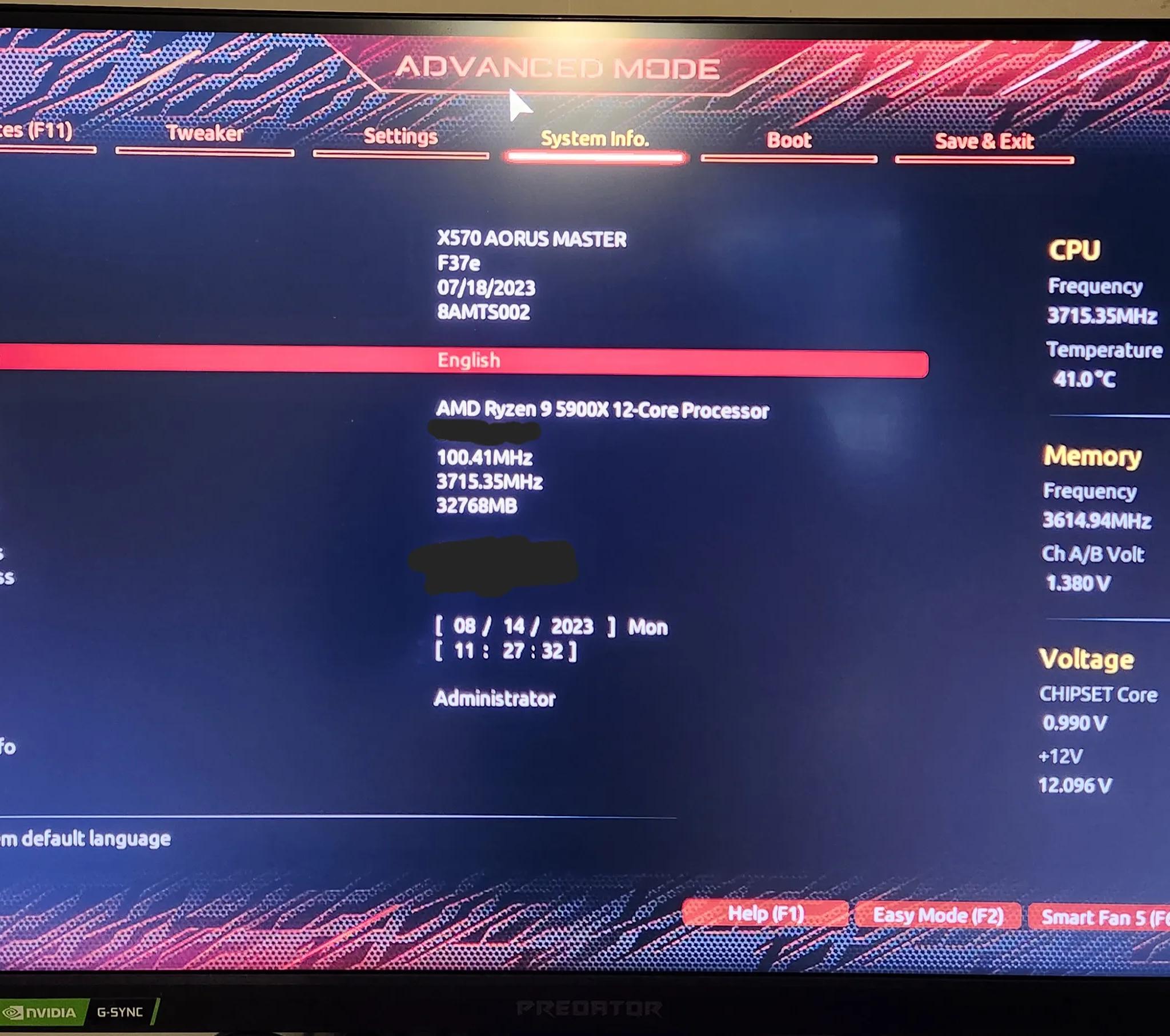 Combo Sale: Ryzen 9 5900x, Aorus Master x570, and 32gb DDR4 3600MHZ of RAM...
