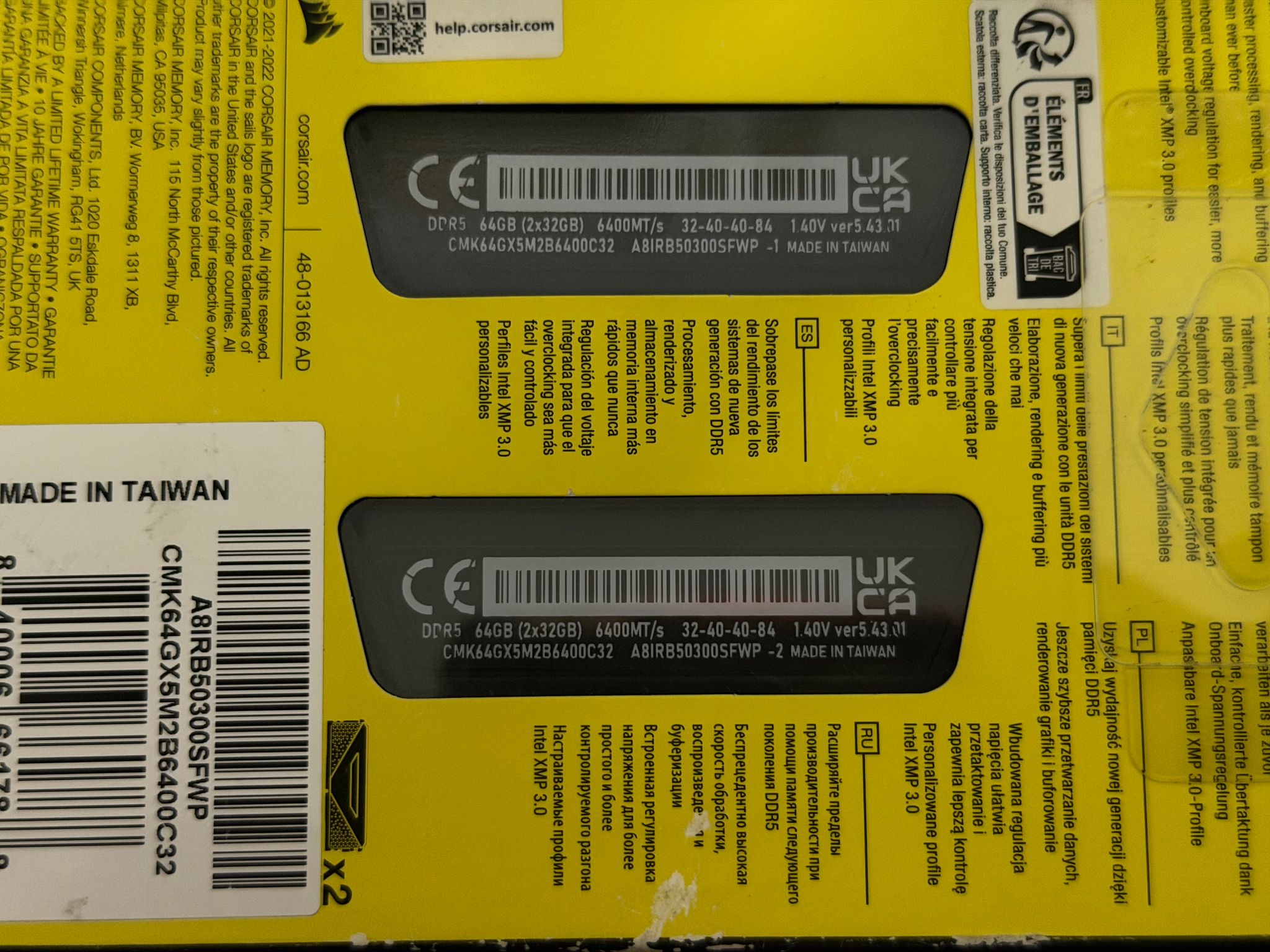 Corsair Vengeance DDR5 64GB (2x32GB) 6400MHz