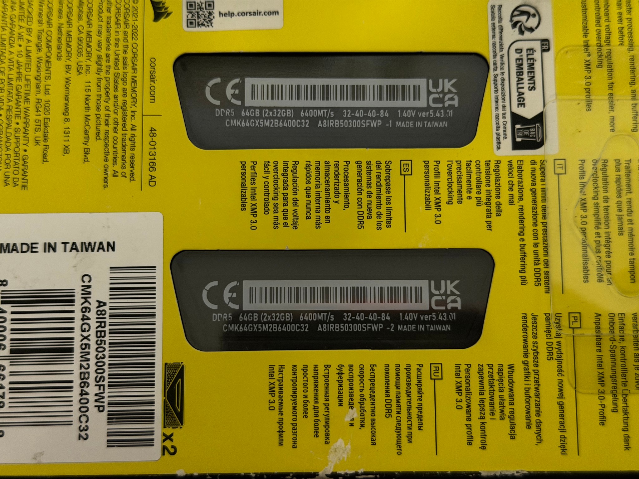 Corsair Vengeance DDR5 64GB (2x32GB) 6400MHz